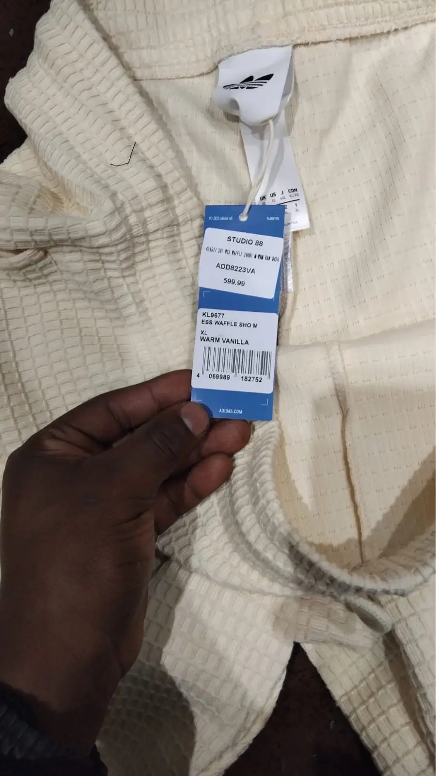 Adidas Waffle Knit Shorts Off-White