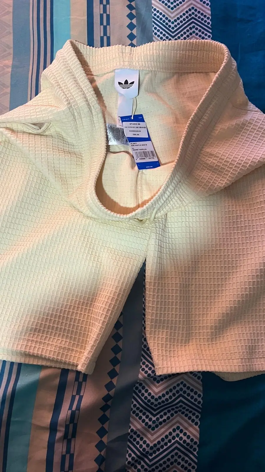 Adidas Waffle Knit Shorts Off-White