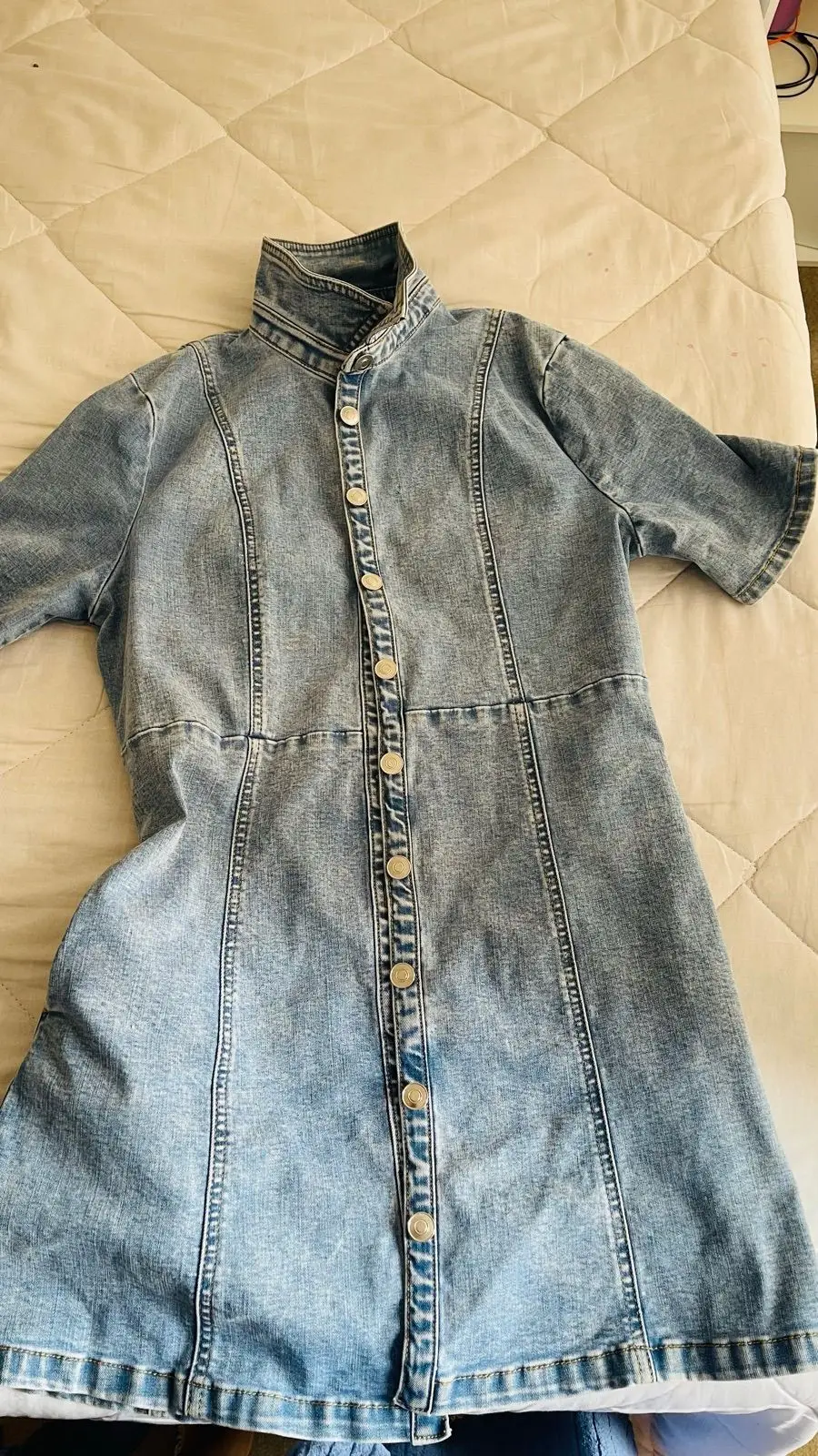 Contempo Denim Button-Up Dress