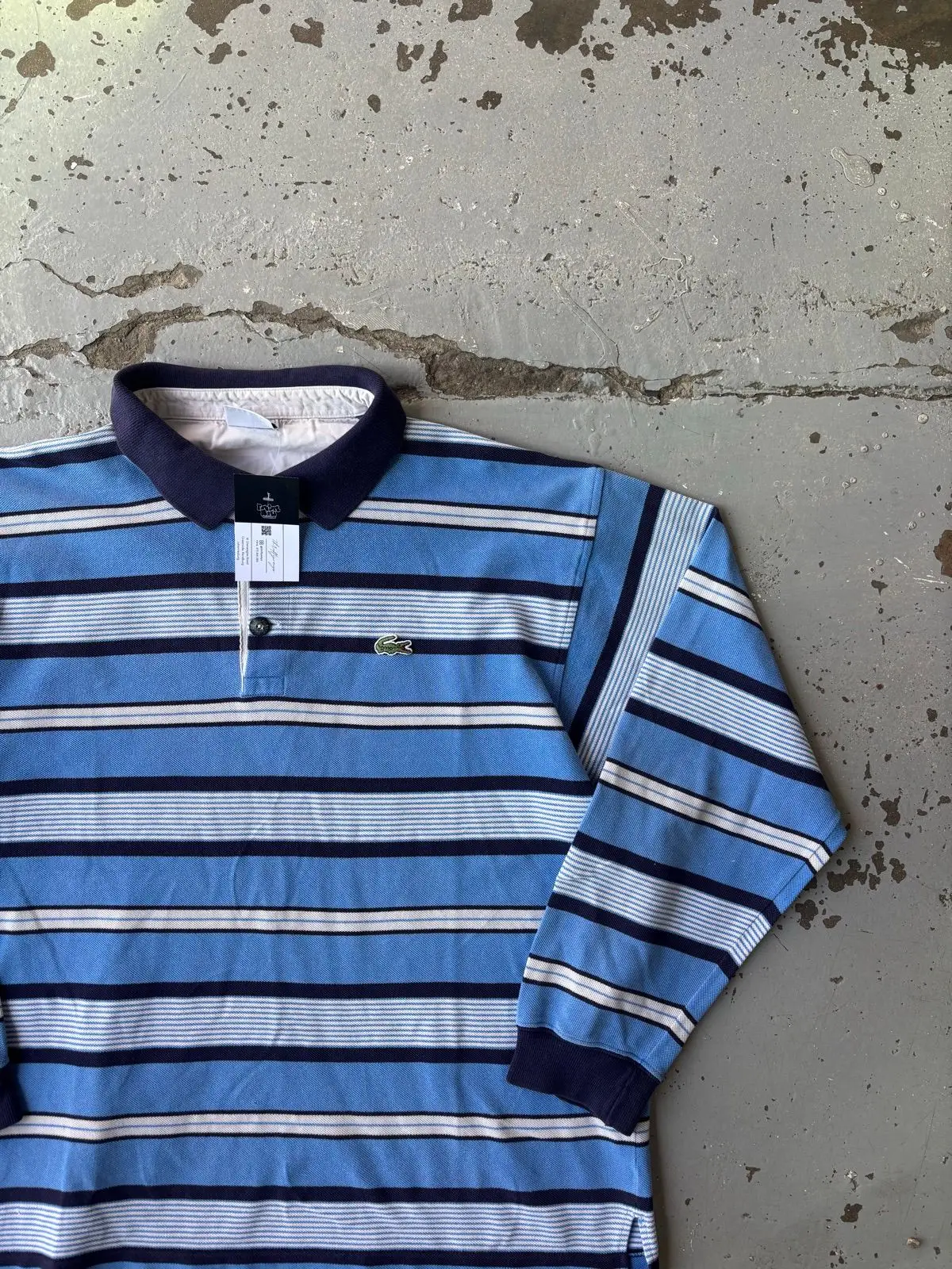 Lacoste Blue Striped Long Sleeve Polo