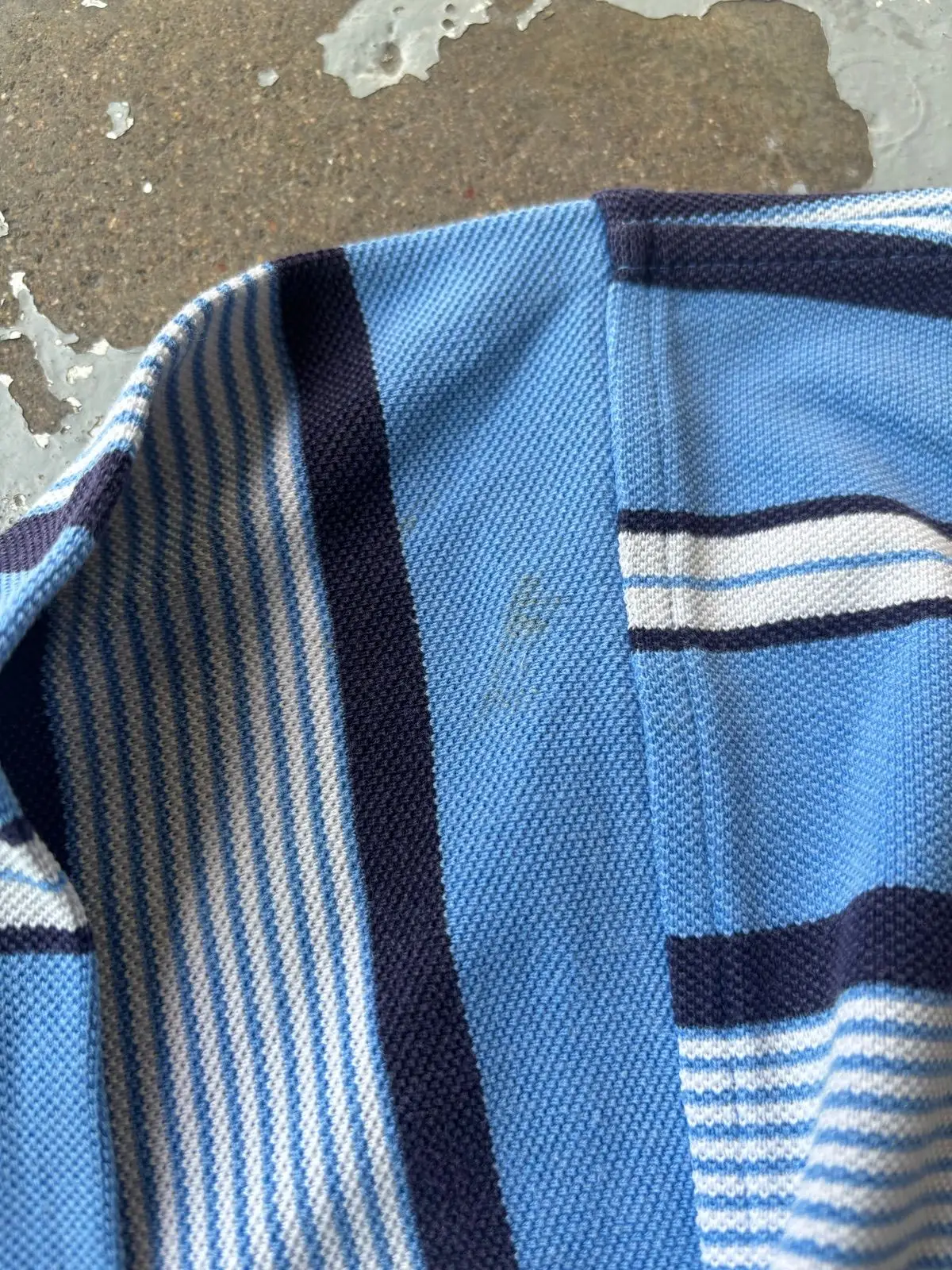 Lacoste Blue Striped Long Sleeve Polo