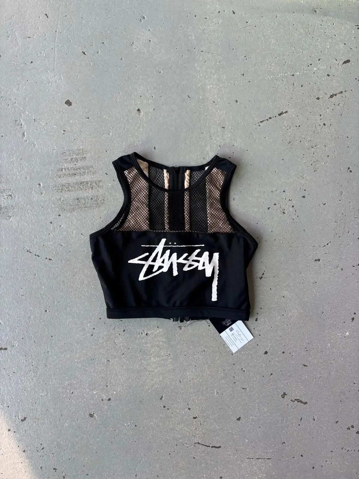 Stüssy Stussy Black Mesh Crop Top