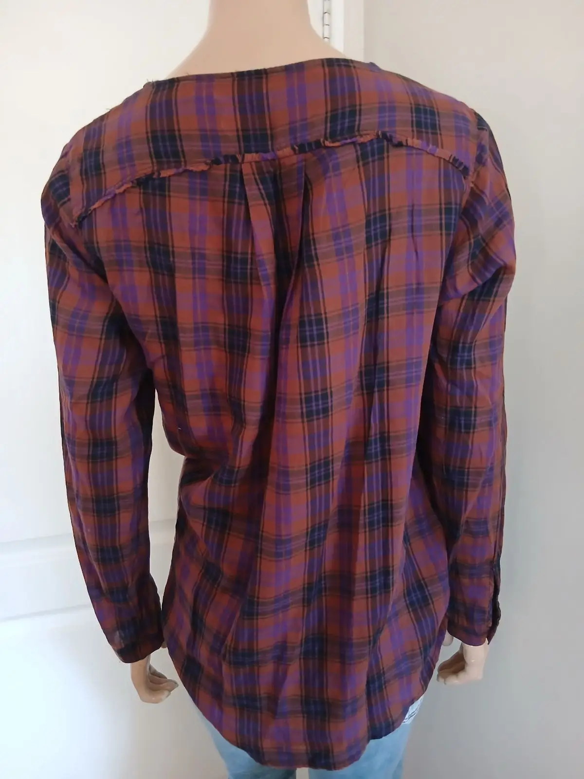 Woolworths Plaid Wrap Long-Sleeve Top