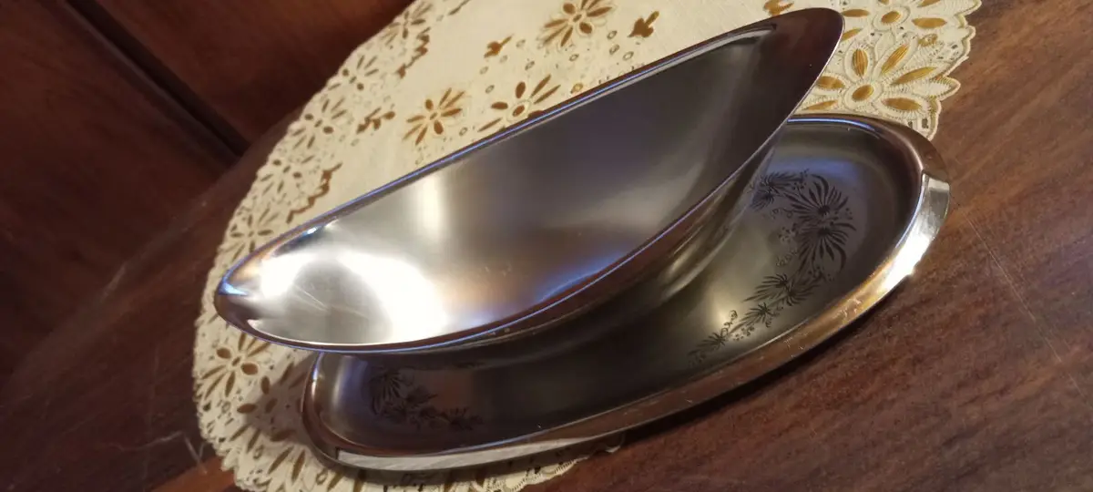 Stainless Steel Gravy Boat with Underplate
