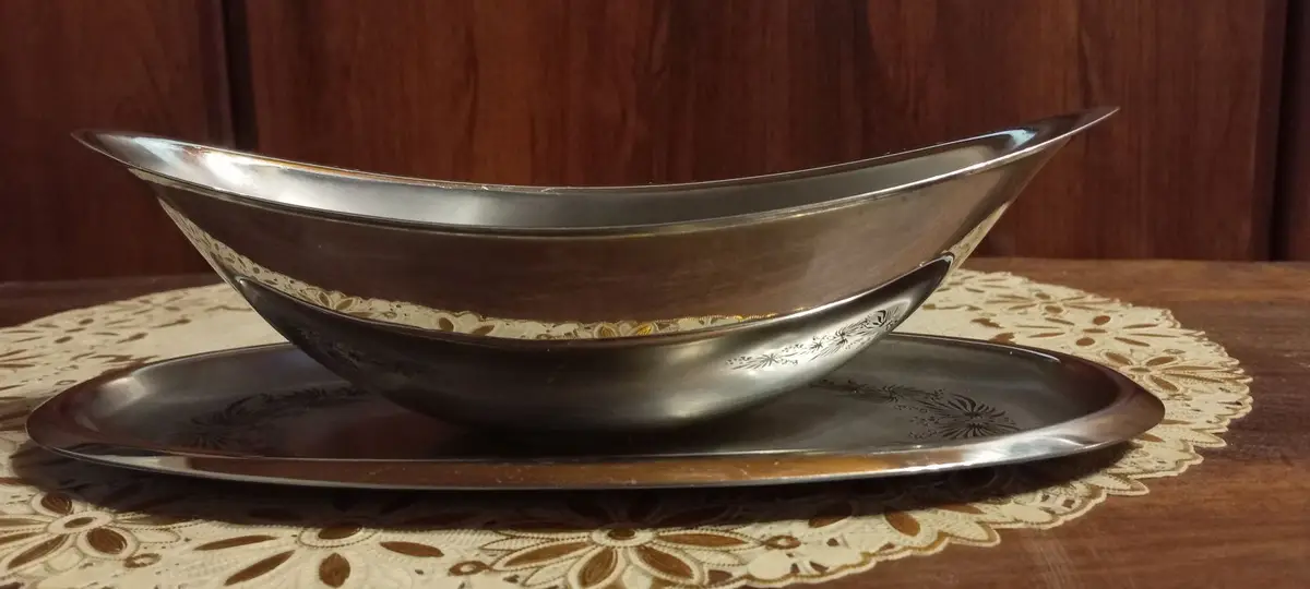 Stainless Steel Gravy Boat with Underplate