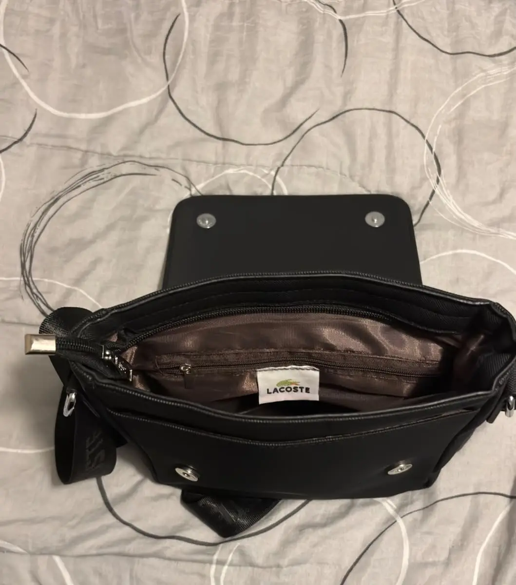 Lacoste Men's Classic Flap Close Shoulder Bag