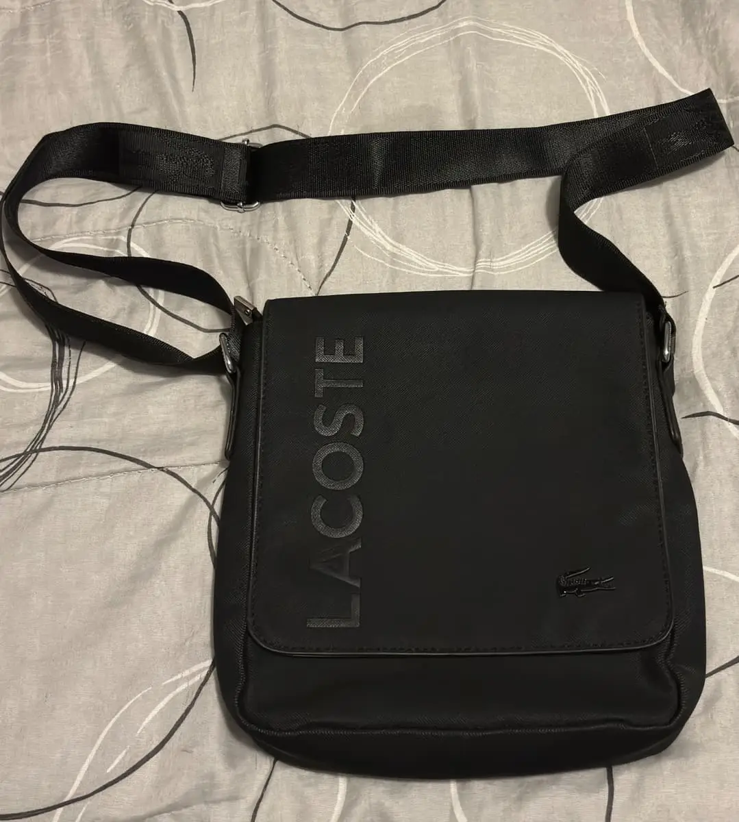 Lacoste Men's Classic Flap Close Shoulder Bag