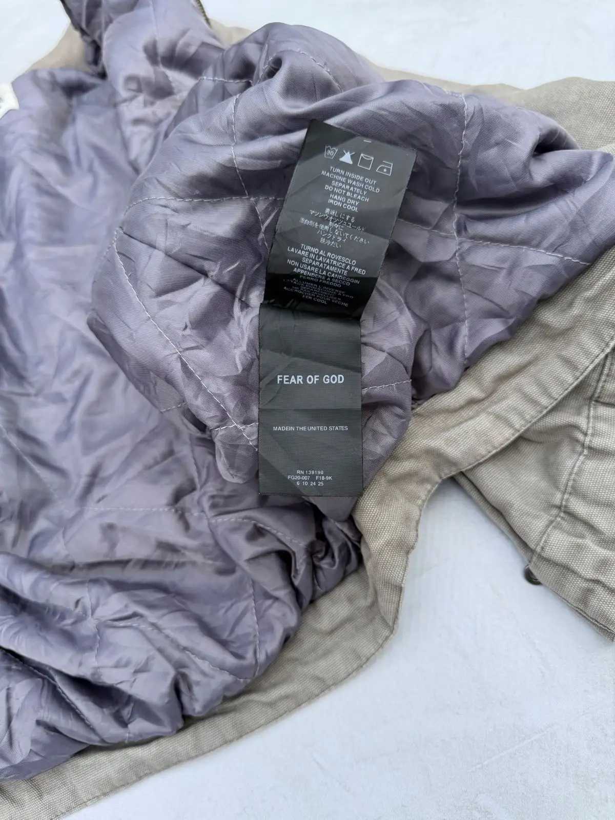 Fear of God Sixth Collection Bomber Jacket