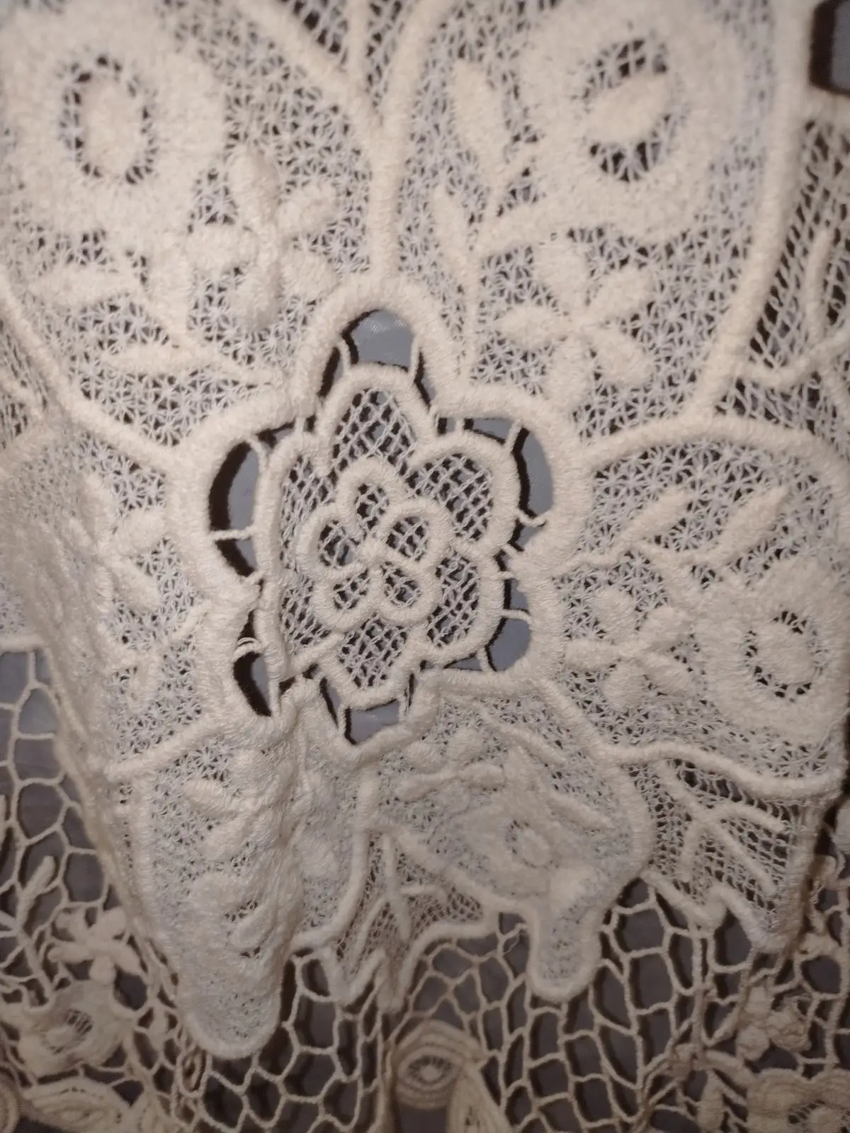 Miladys Crochet Lace Open Cardigan Ivory Medium