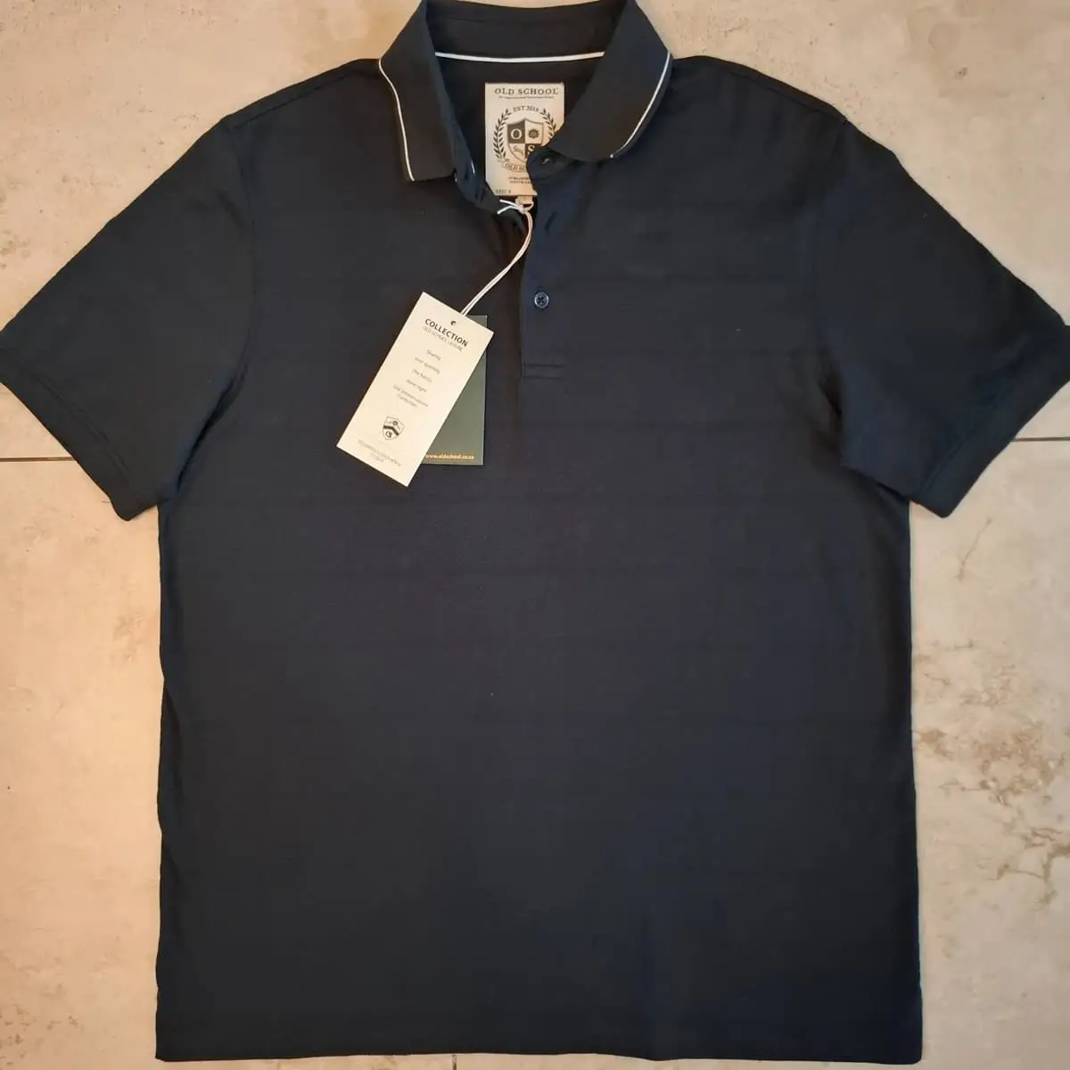Old School Leisure Polo - Black - Size L - Brand New