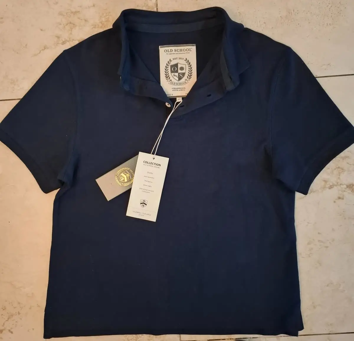 Old School Leisure Polo Shirt (Navy) - Size M - Brand New