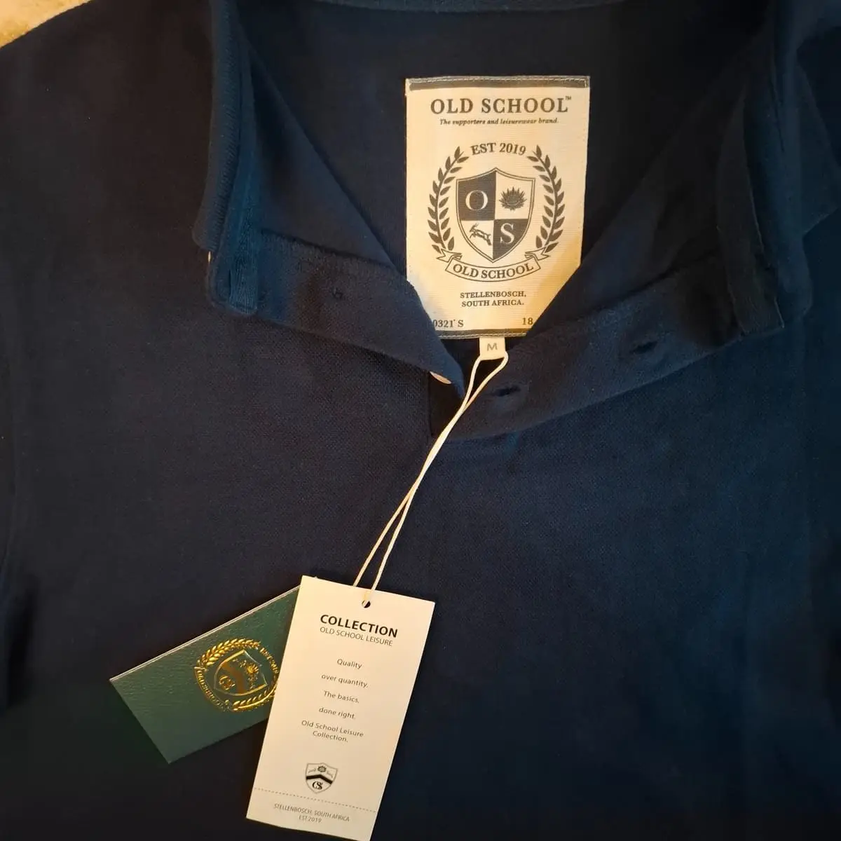 Old School Leisure Polo Shirt (Navy) - Size M - Brand New