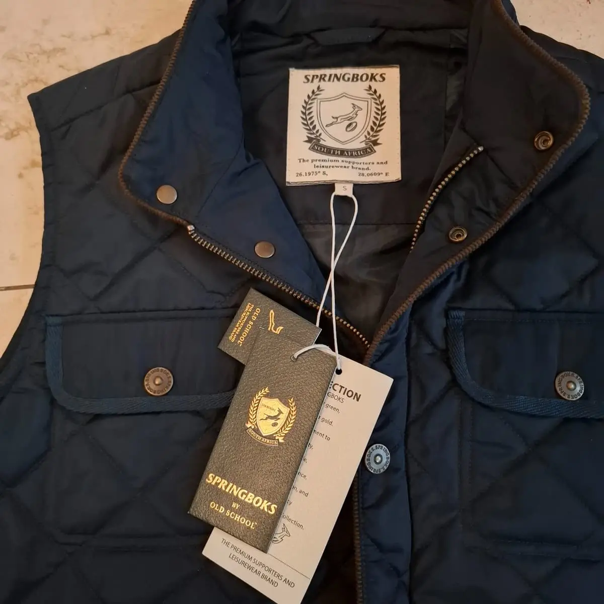 Springboks by Old School Quilted Bodywarmer / Gilet - Size S - Brand New