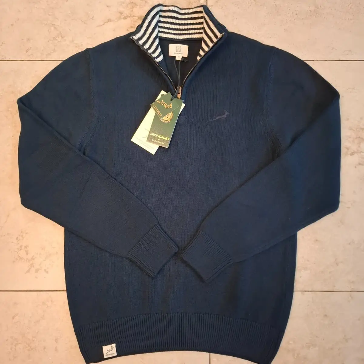 Springboks by Old School Premium 1/4 Zip Knit Jumper (Size M)