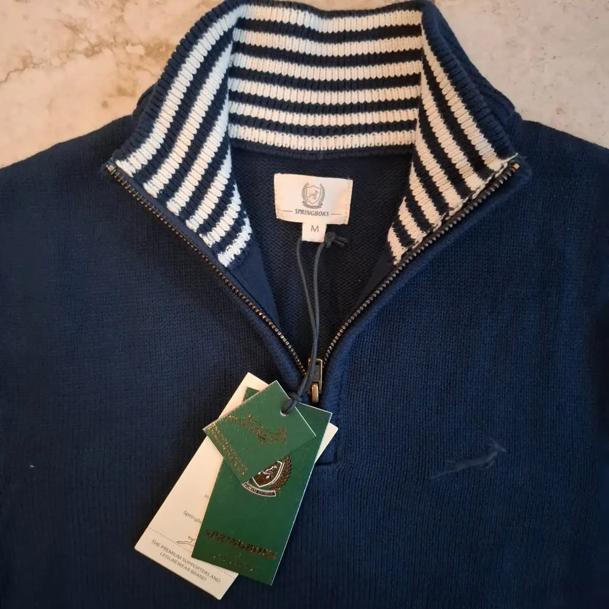 Springboks by Old School Premium 1/4 Zip Knit Jumper (Size M)