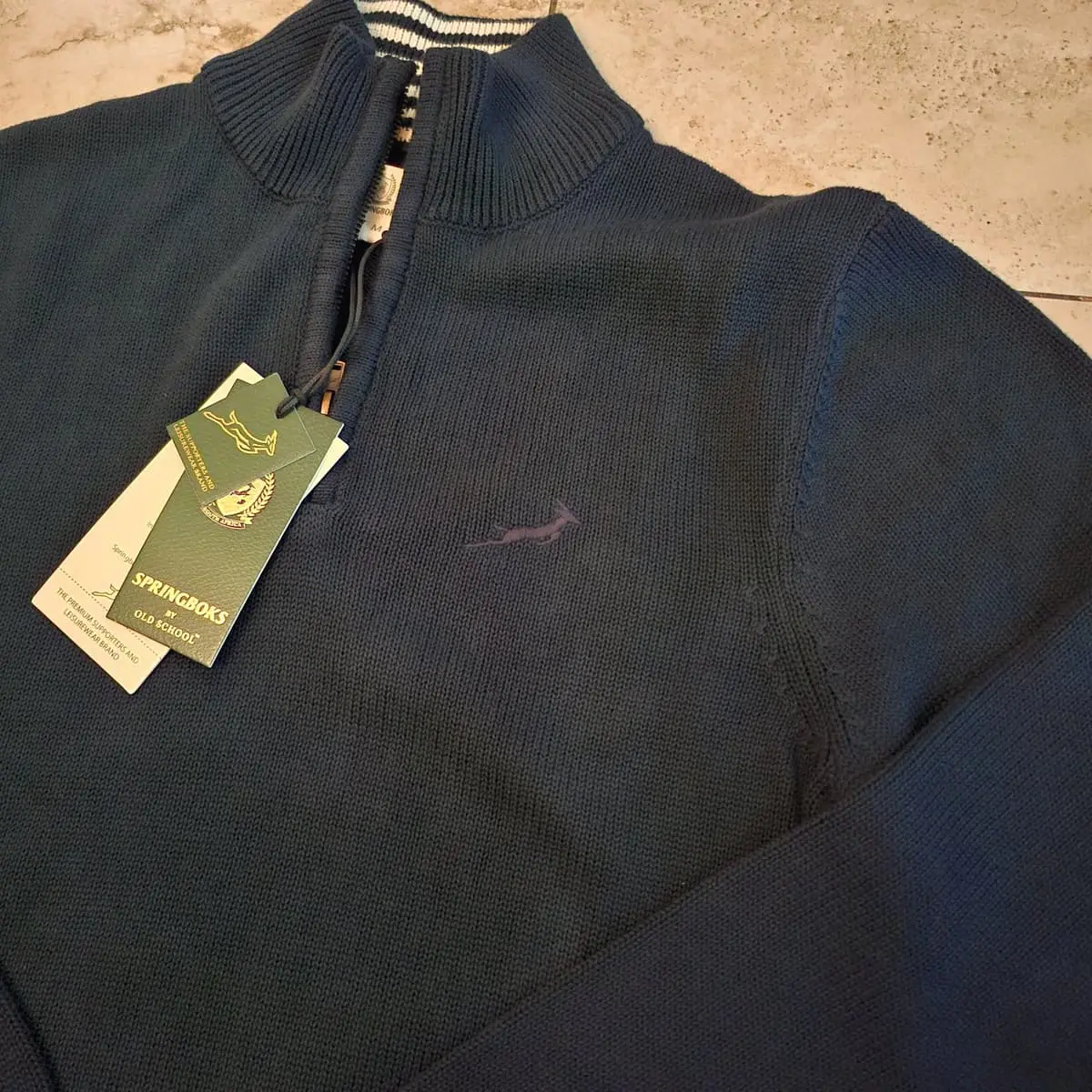 Springboks by Old School Premium 1/4 Zip Knit Jumper (Size M)