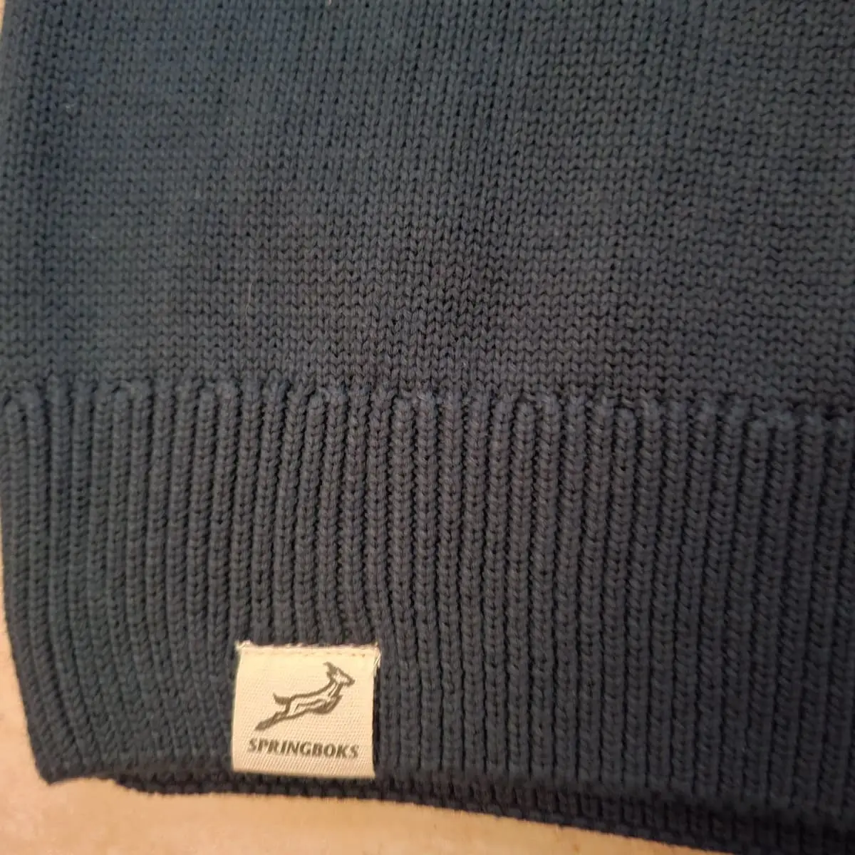 Old School - Springboks Premium Quarter Zip Knit (Navy) - Size S - Brand New