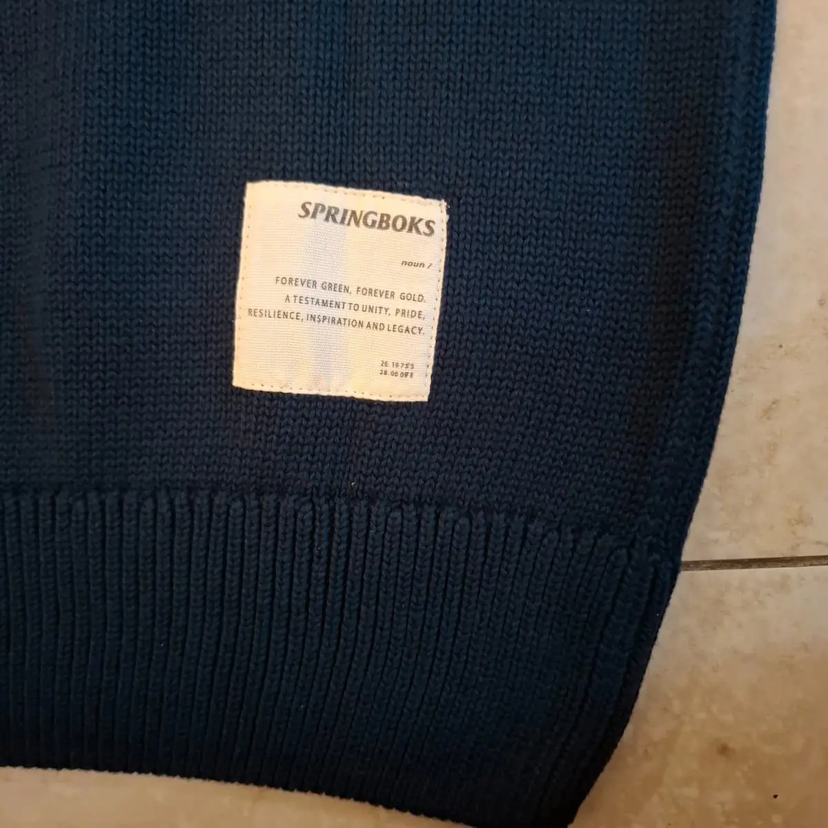 Old School - Springboks Premium Quarter Zip Knit (Navy) - Size S - Brand New