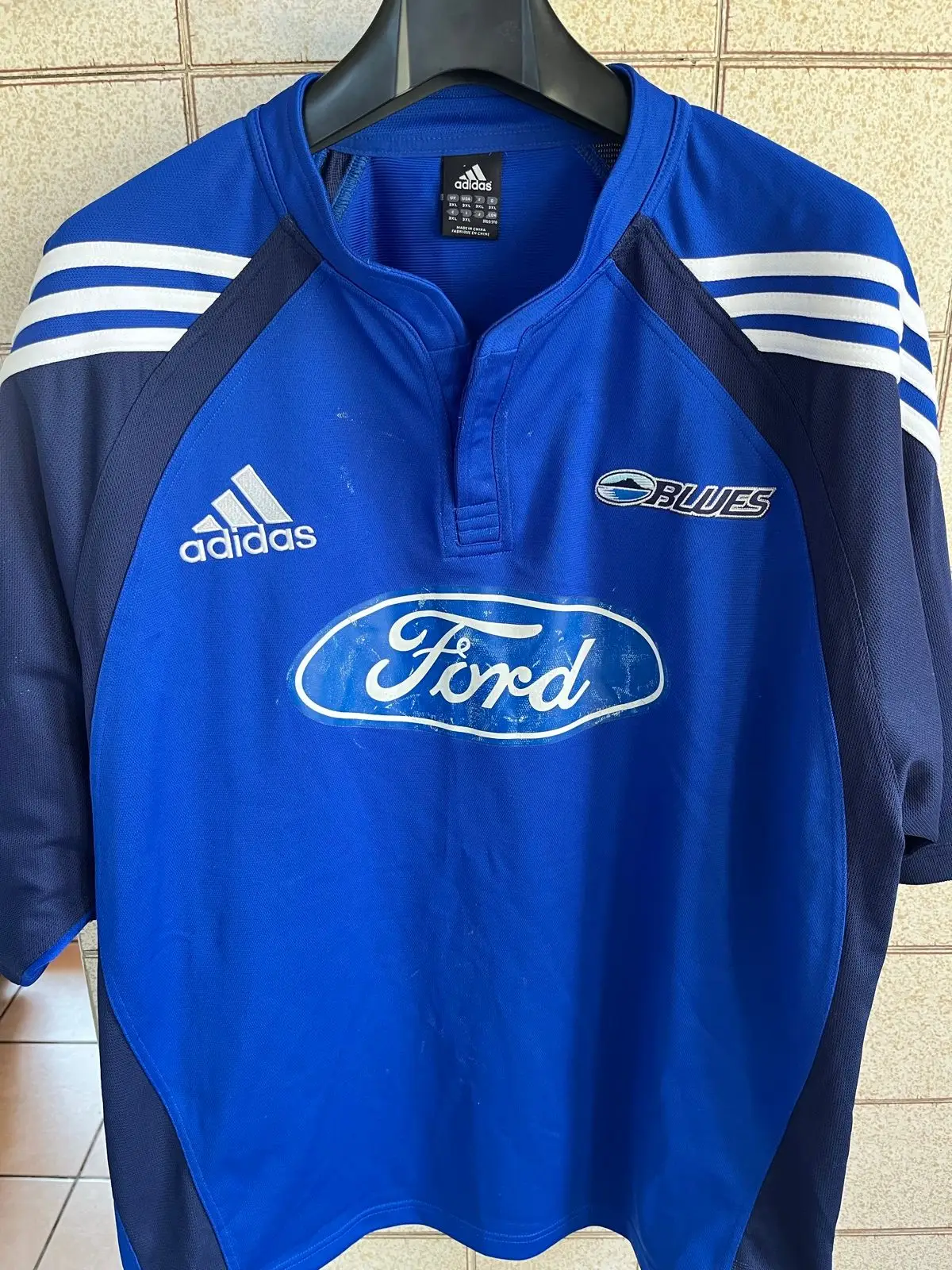 Adidas Blues Super Rugby Jersey Ford Sponsor Blue 3XL