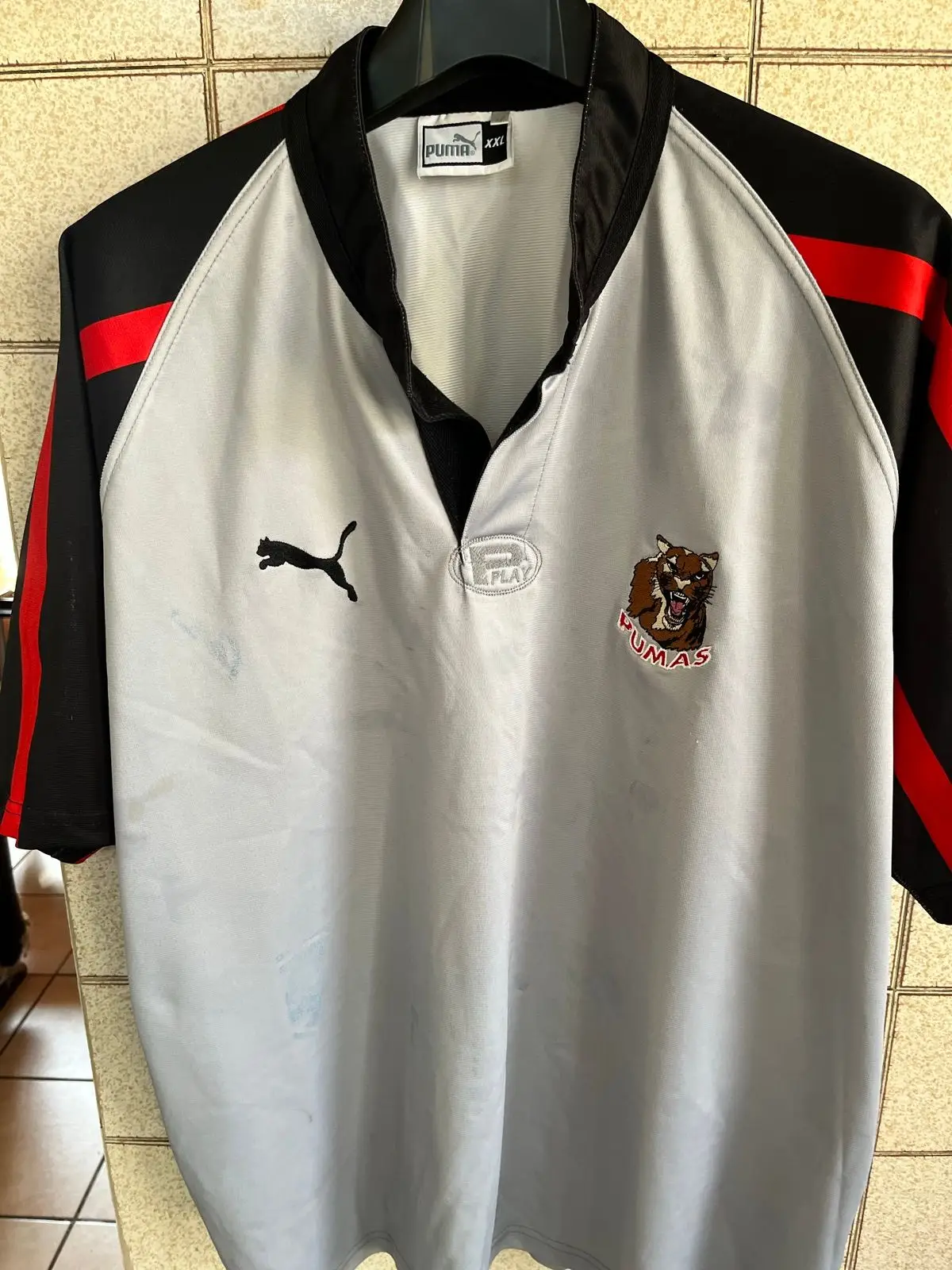 Puma Pumas Rugby Jersey Grey Black Red XXL