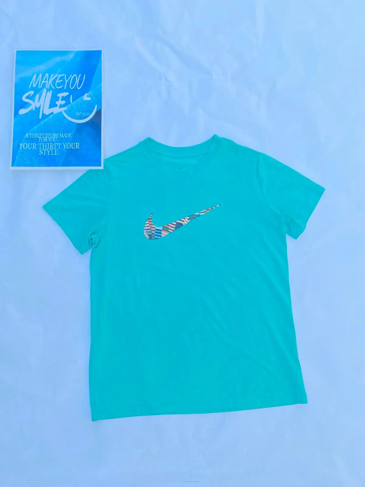 Nike Turquoise V-Neck T-Shirt