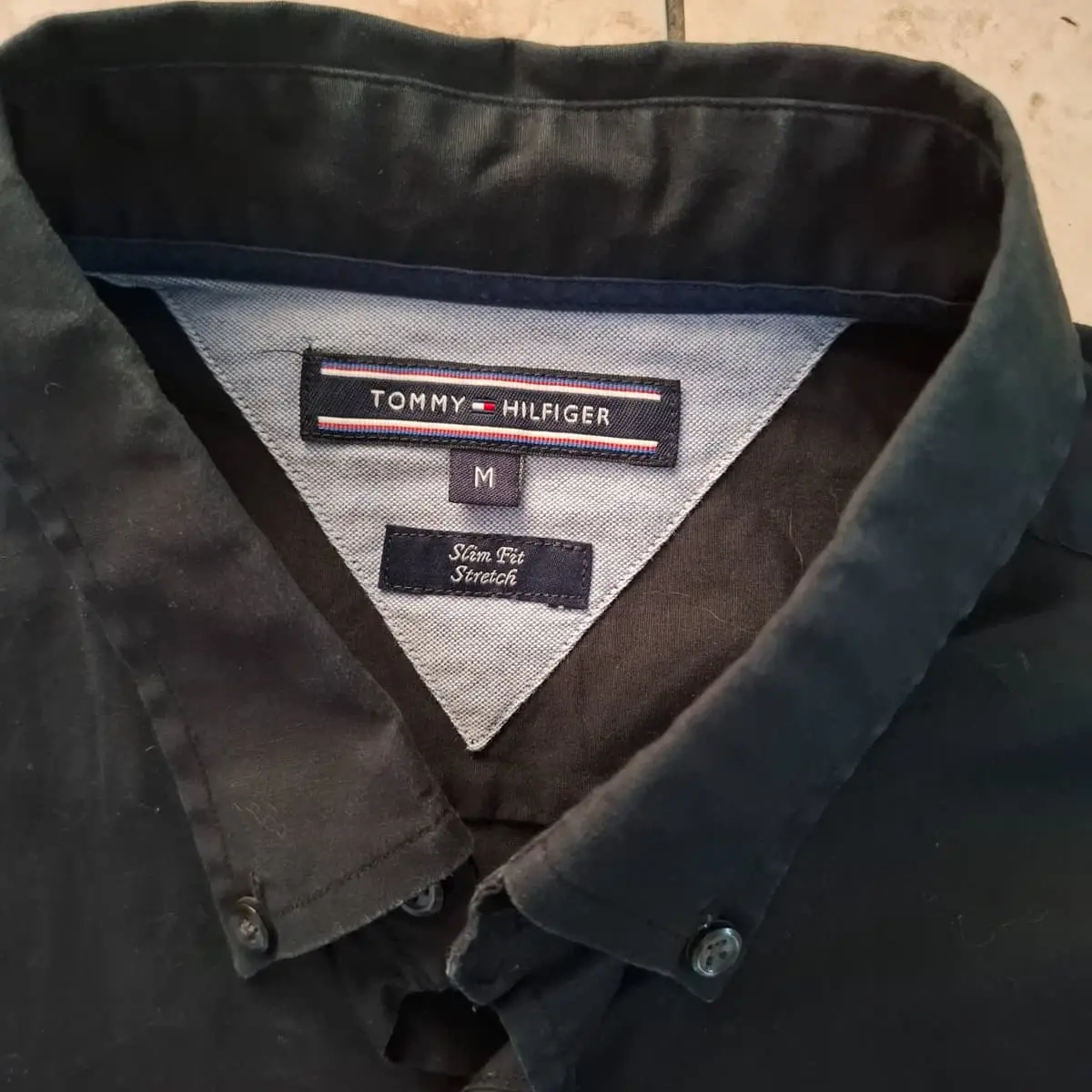 Tommy Hilfiger Men's Slim Fit Stretch Long-Sleeve Shirt - Black (Size M)