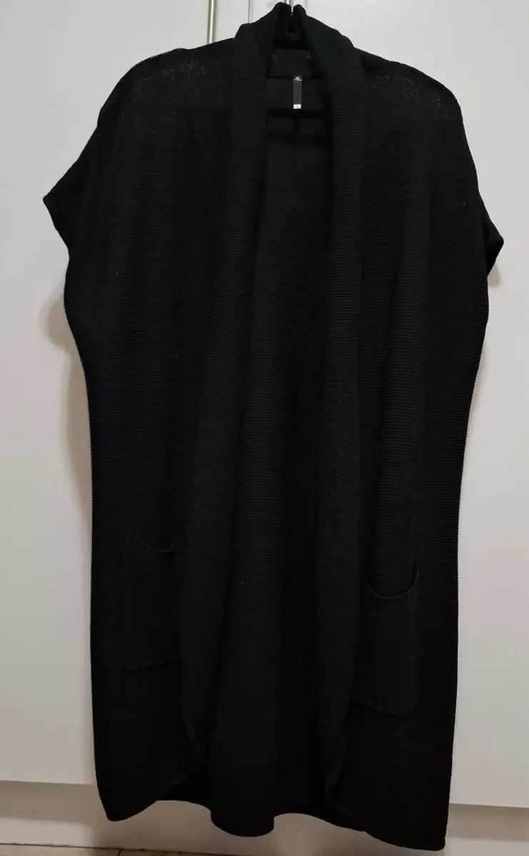 Woolworths Black Sleeveless Knit Cardigan Vest (Size XL) - Cotton Blend