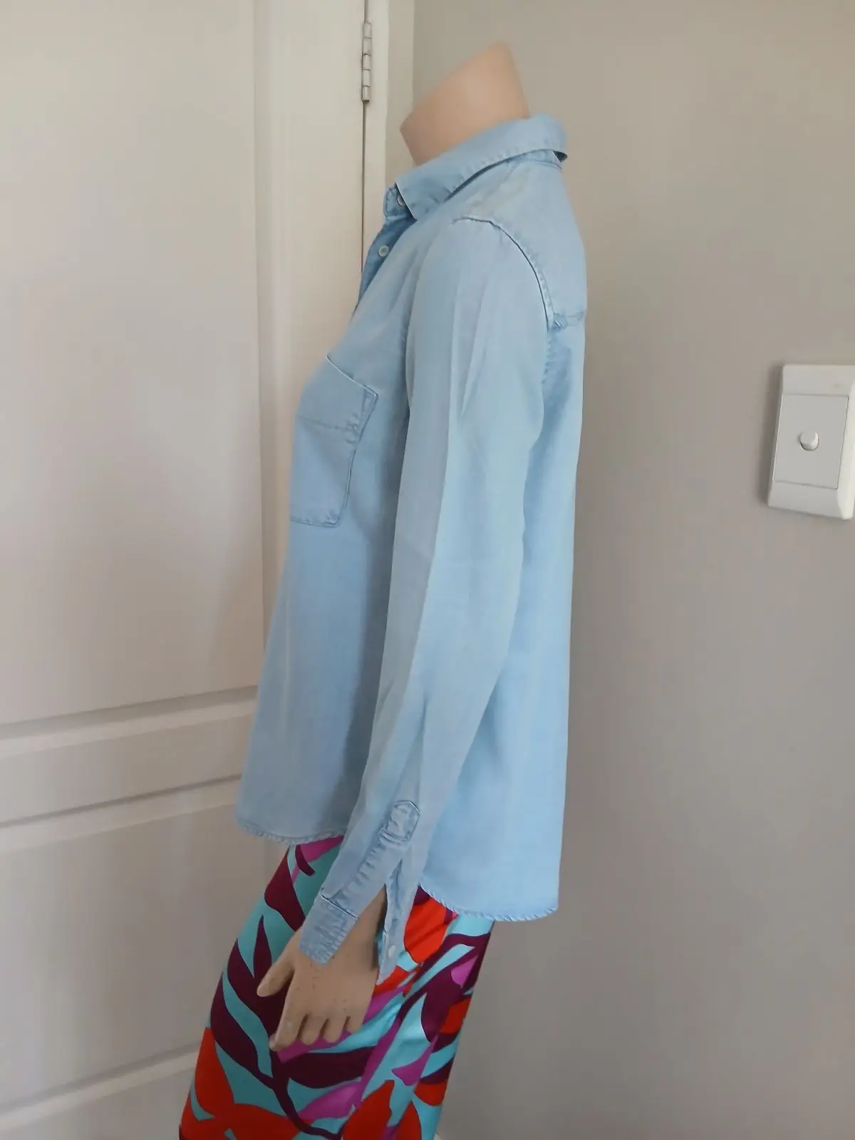 Mango Light Blue Denim Shirt