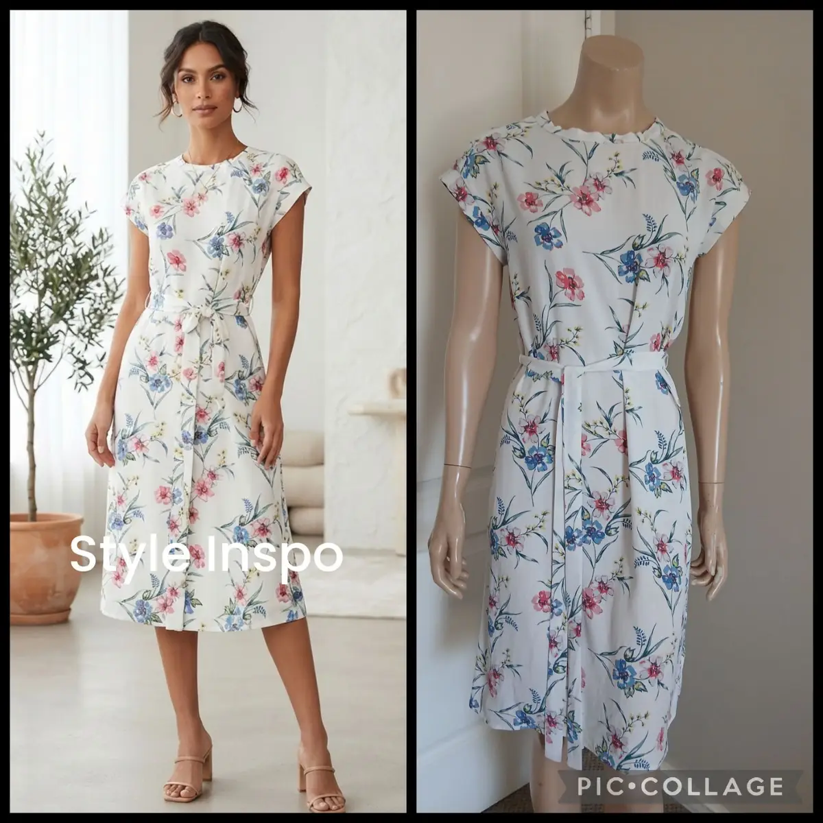 Rare Earth White Floral Midi Dress