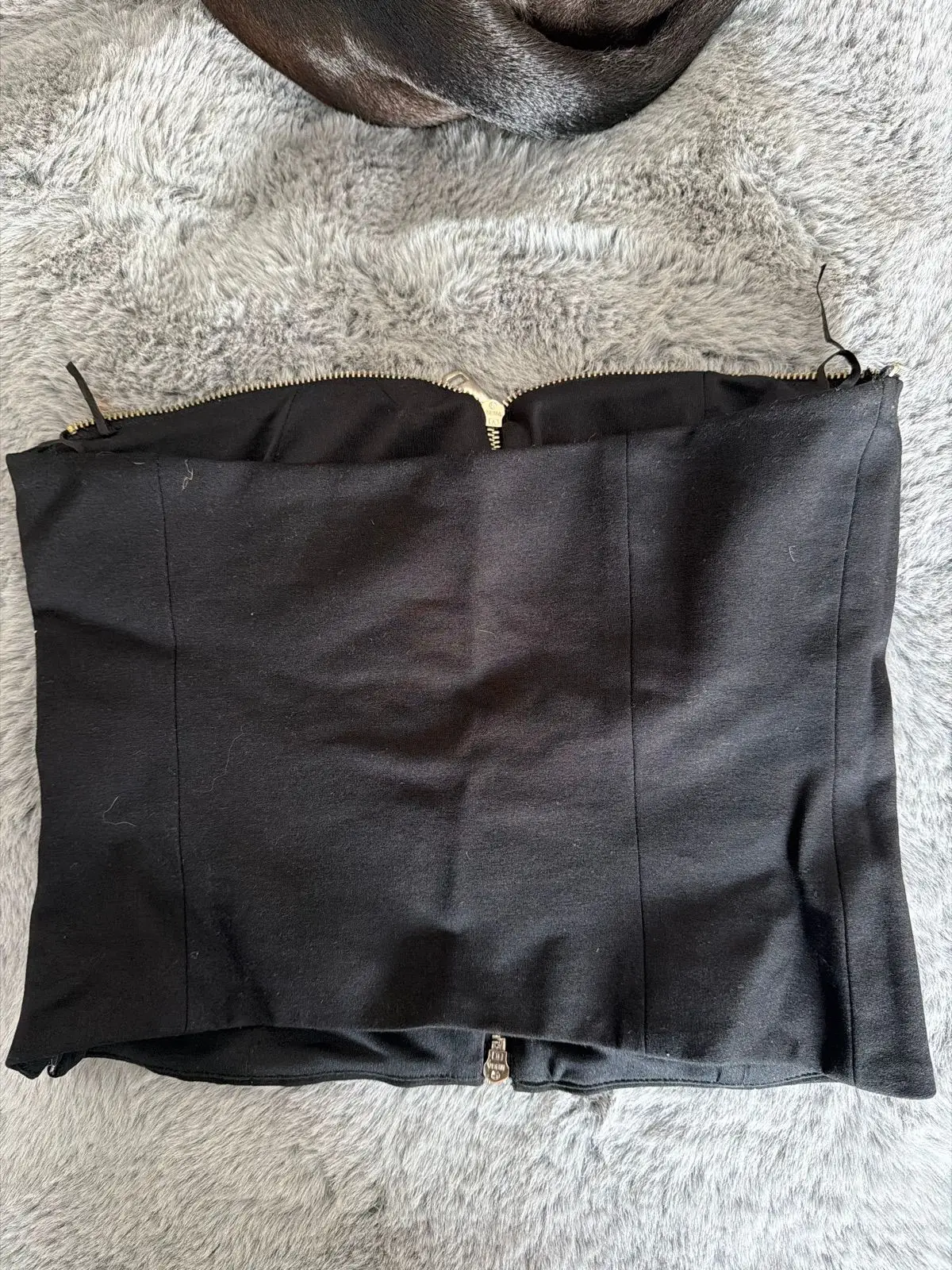 Zara Black Strapless Zip Front Top