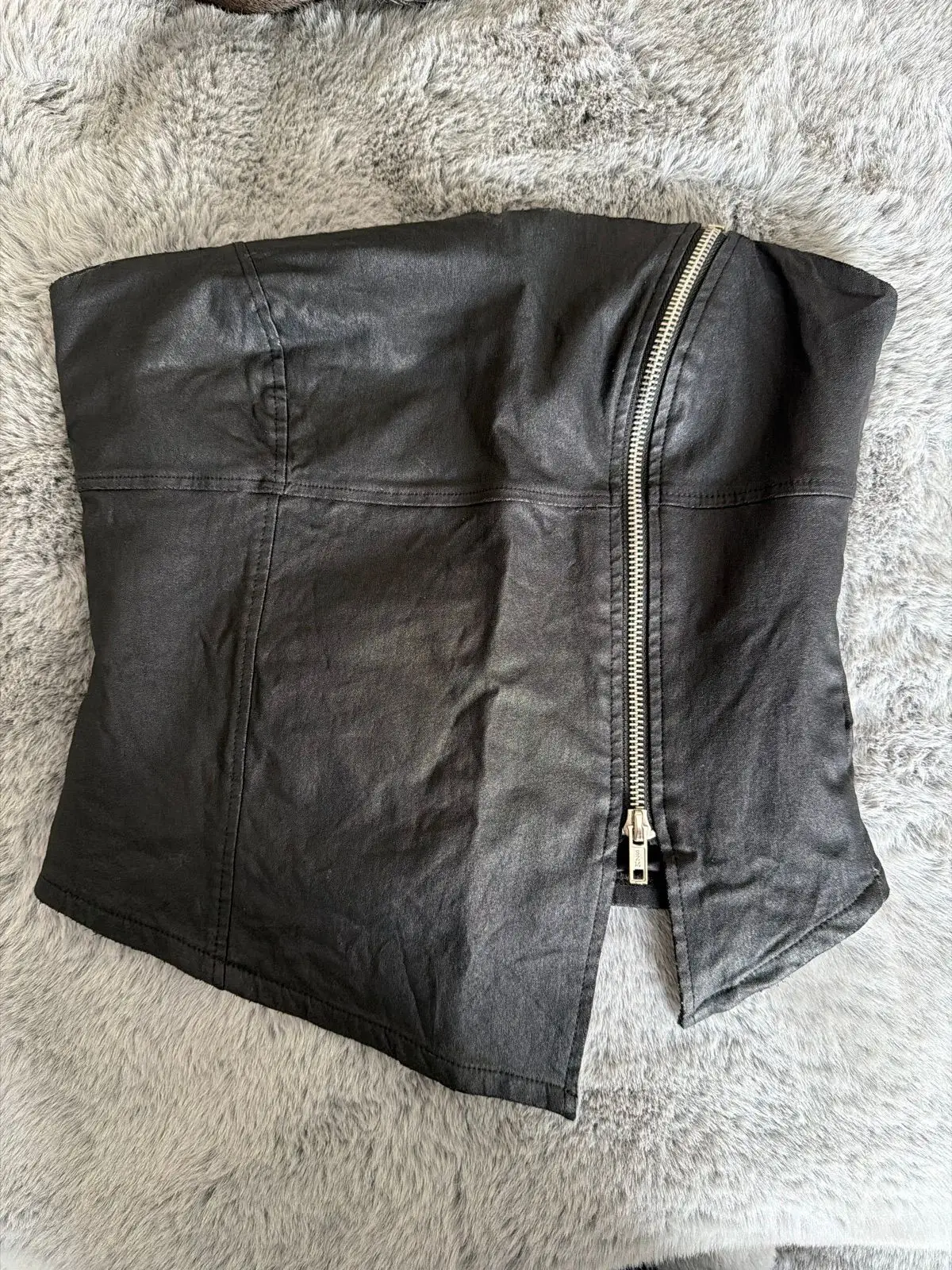 Foschini Black Faux Leather Strapless Top