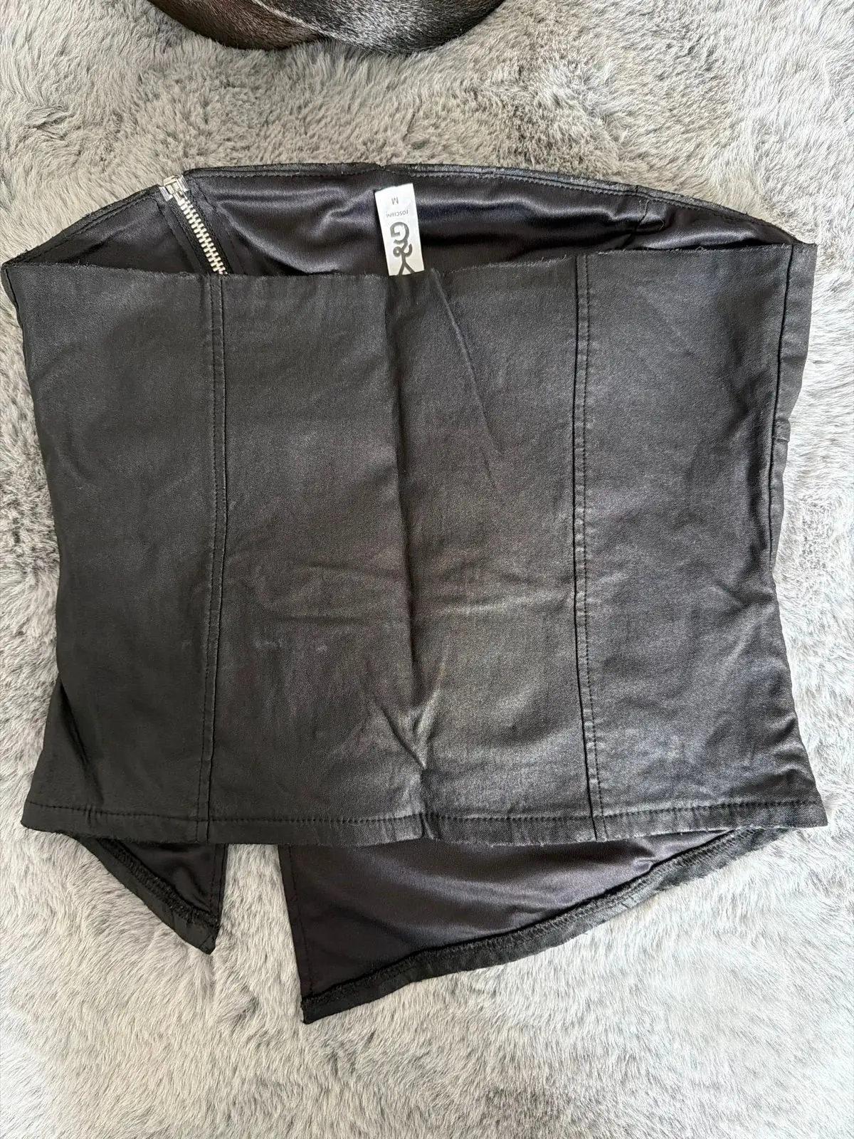Foschini Black Faux Leather Strapless Top