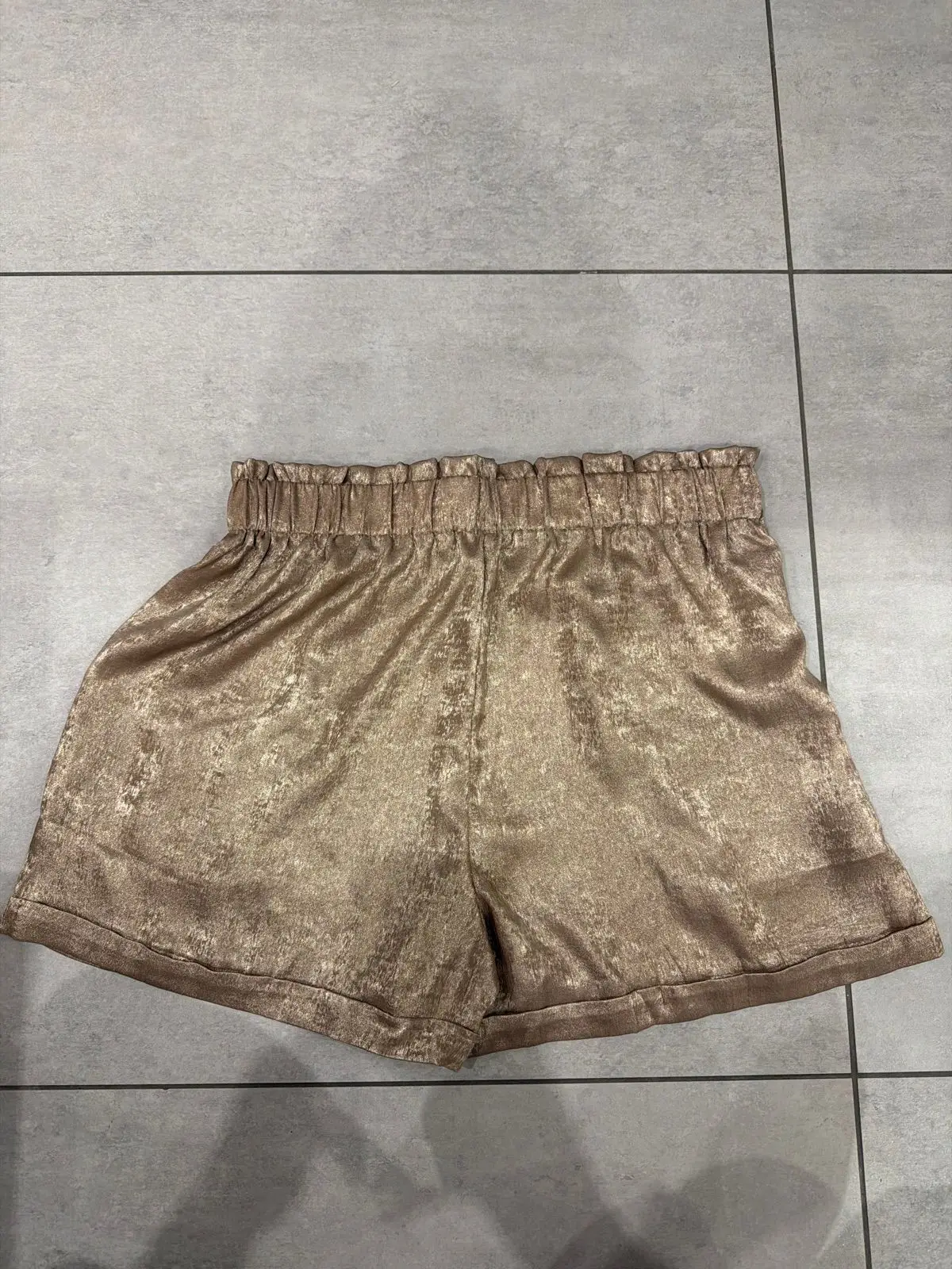 SHEIN Metallic Gold Drawstring Shorts