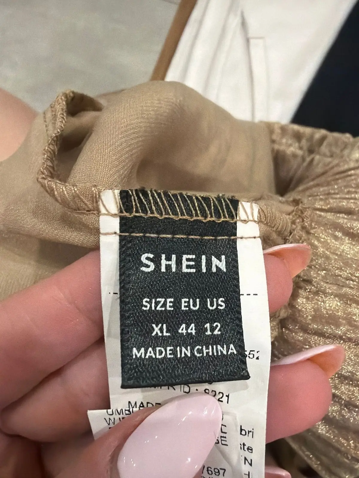 SHEIN Metallic Gold Drawstring Shorts