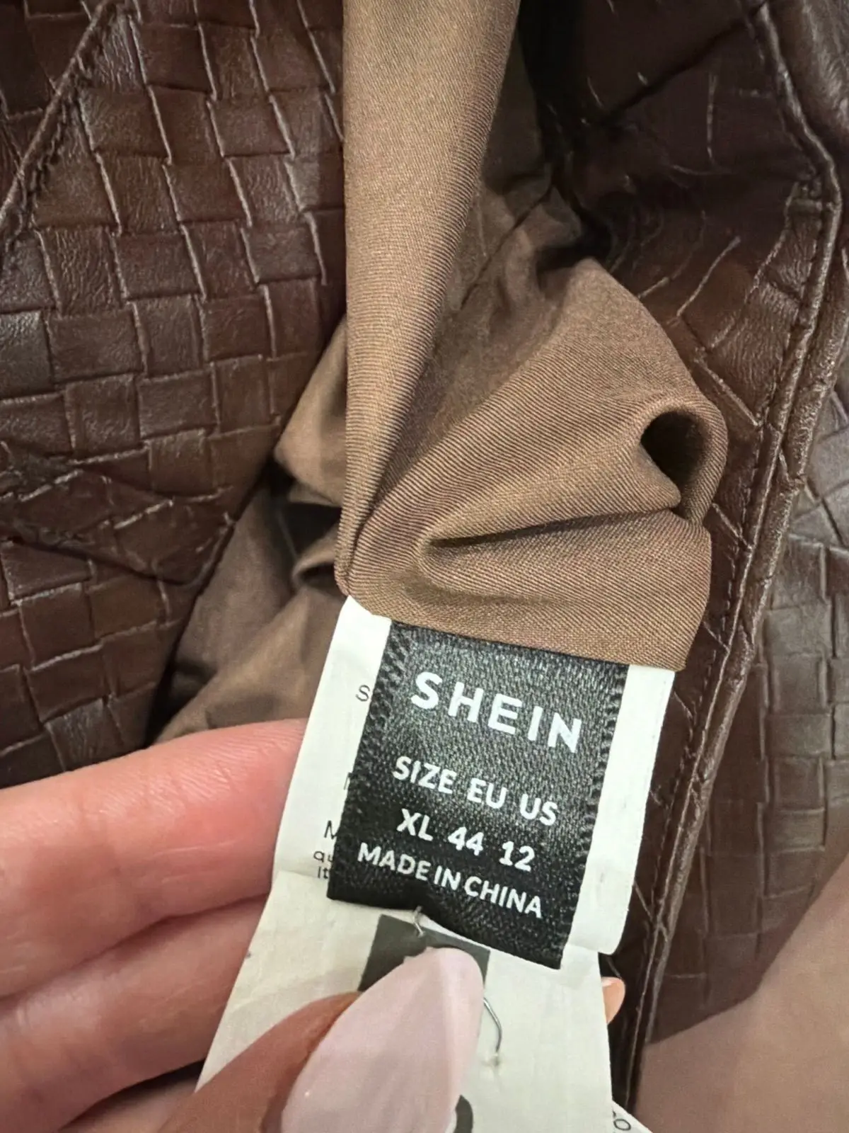 Shein Brown Woven Faux-Leather Shorts