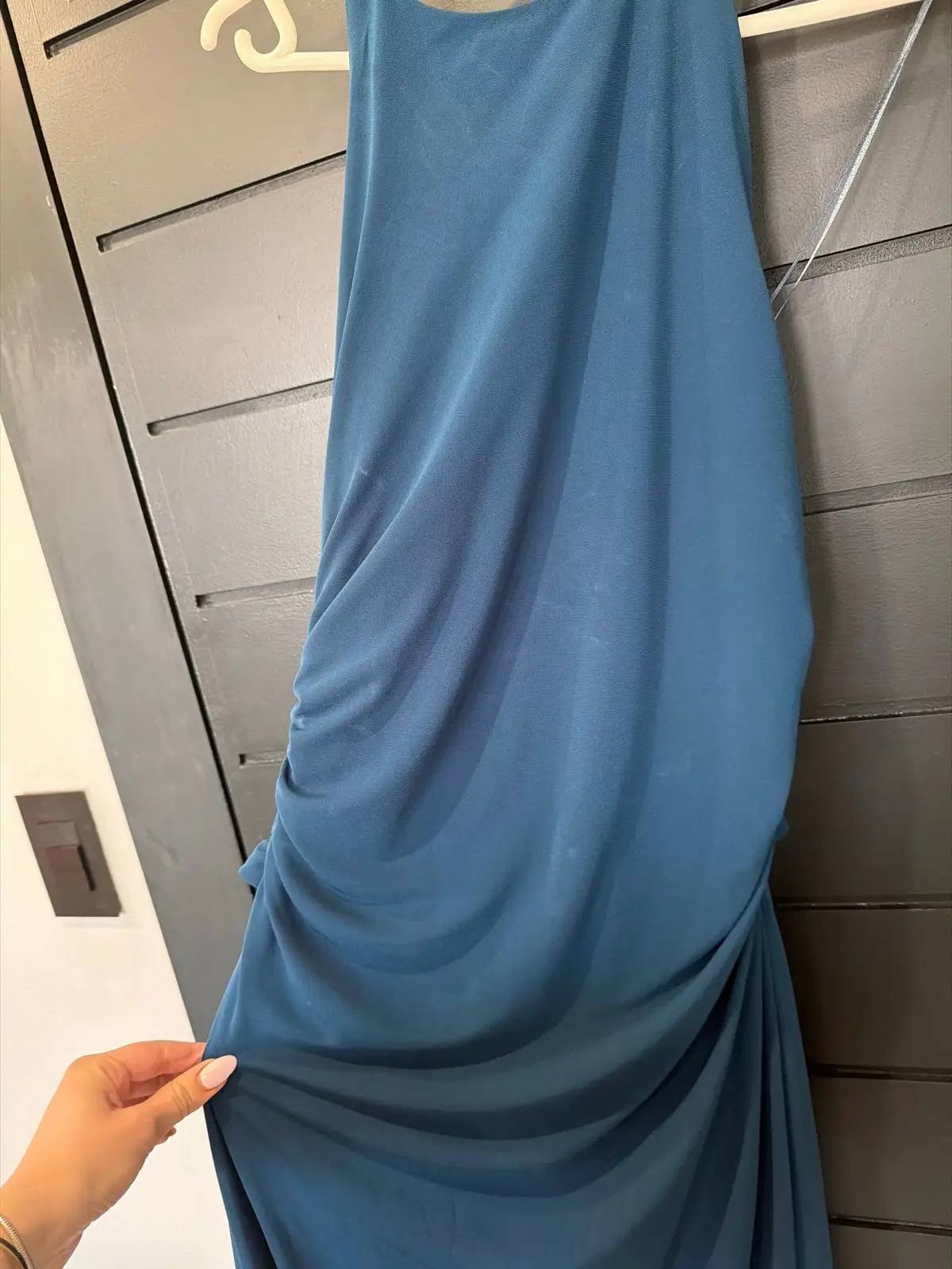 Zara Teal Halter-Neck Maxi Dress