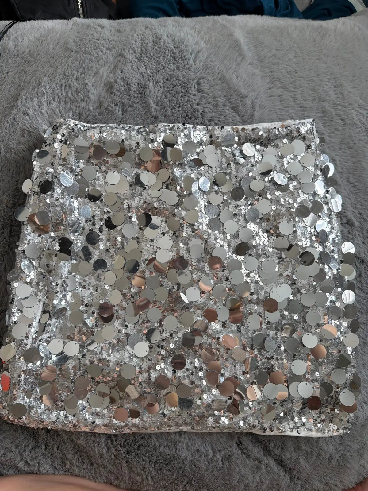 Shein Silver Sequin Mini Skirt