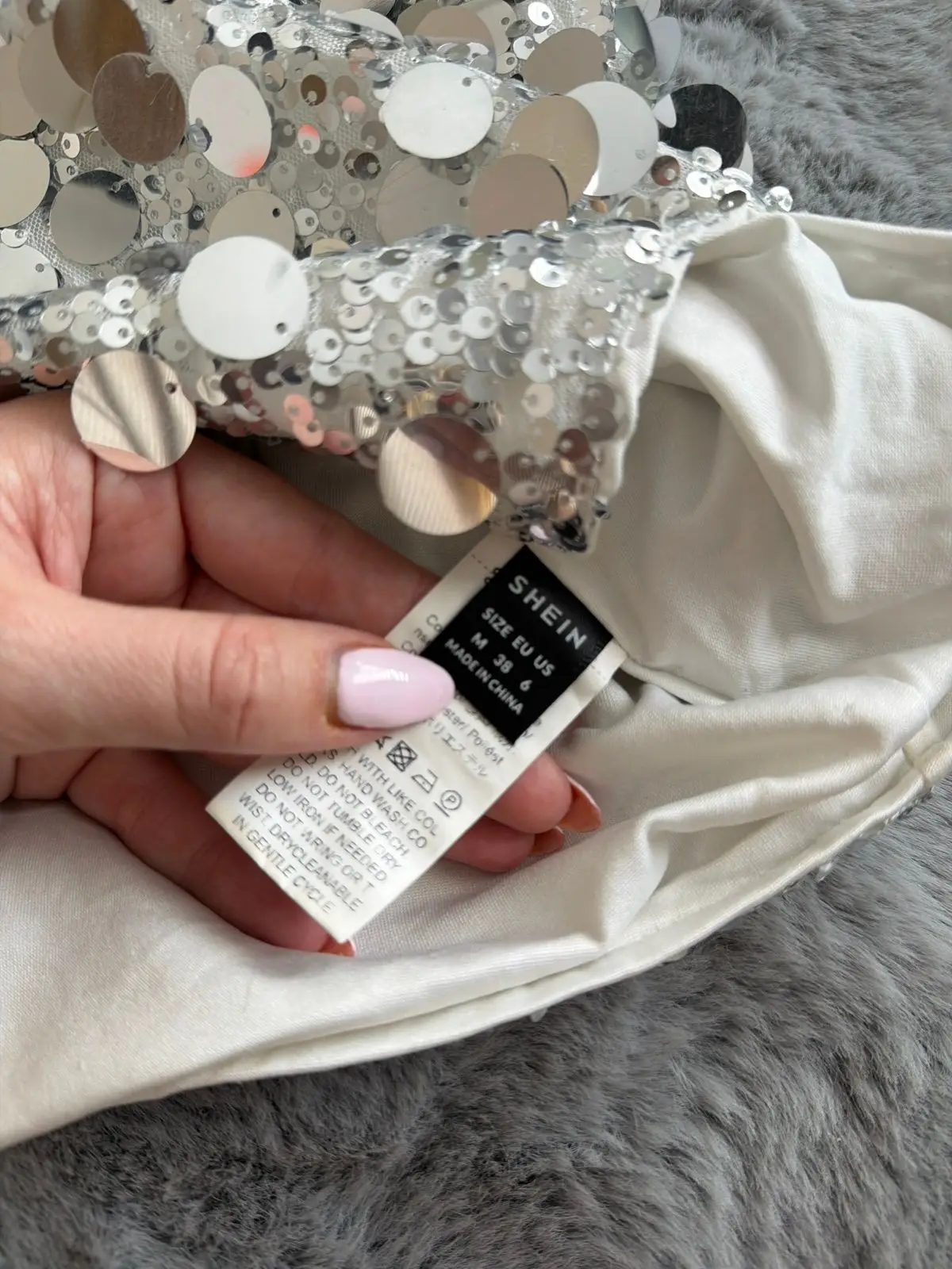 Shein Silver Sequin Mini Skirt