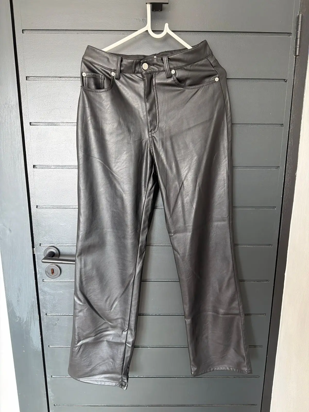 H&M Black Faux Leather Pants