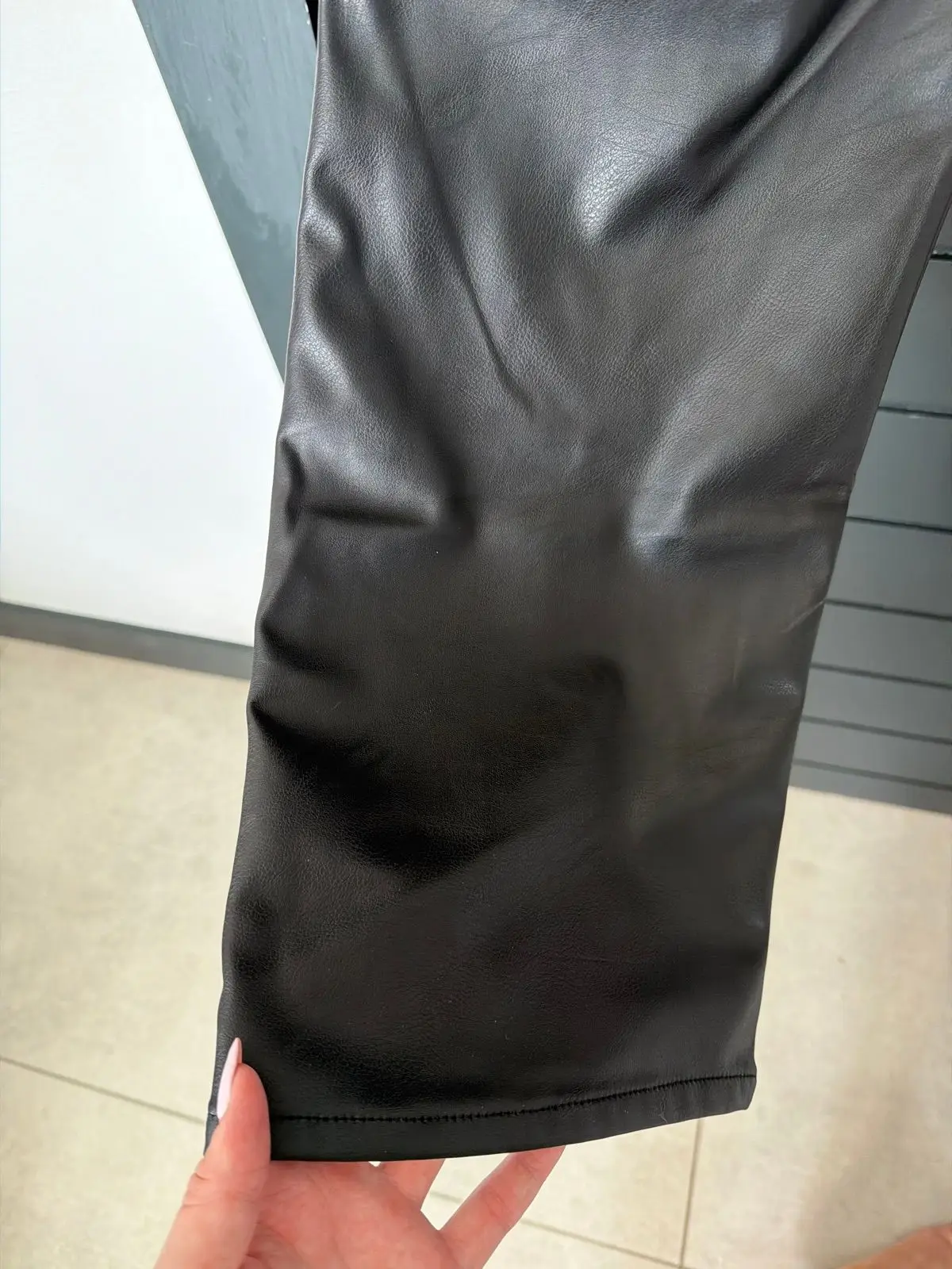 H&M Black Faux Leather Pants