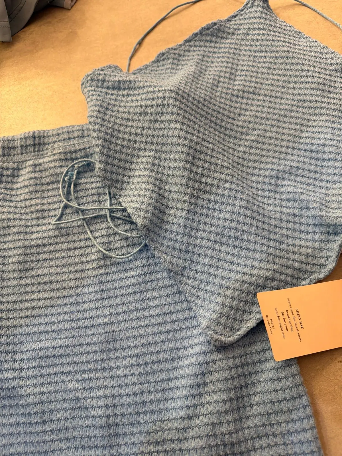 Shein Blue Textured Two-Piece Set