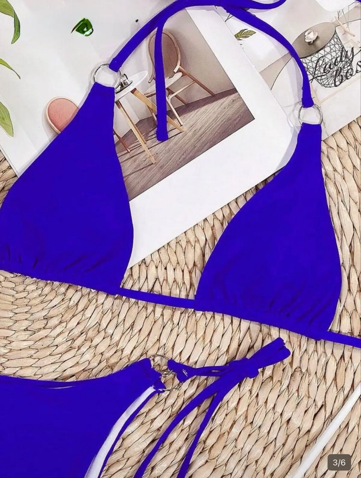 Shein Royal Blue Halter Bikini Set