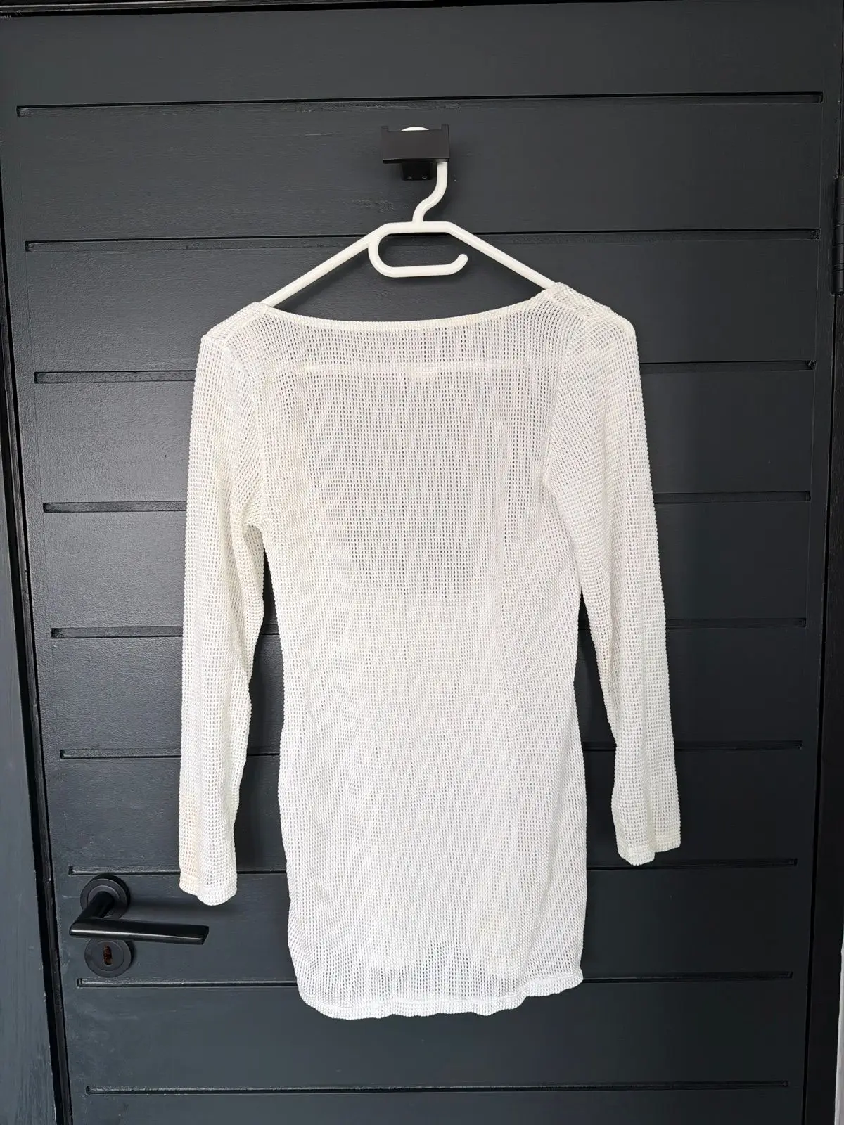 Shein White Long Sleeve Mesh Top