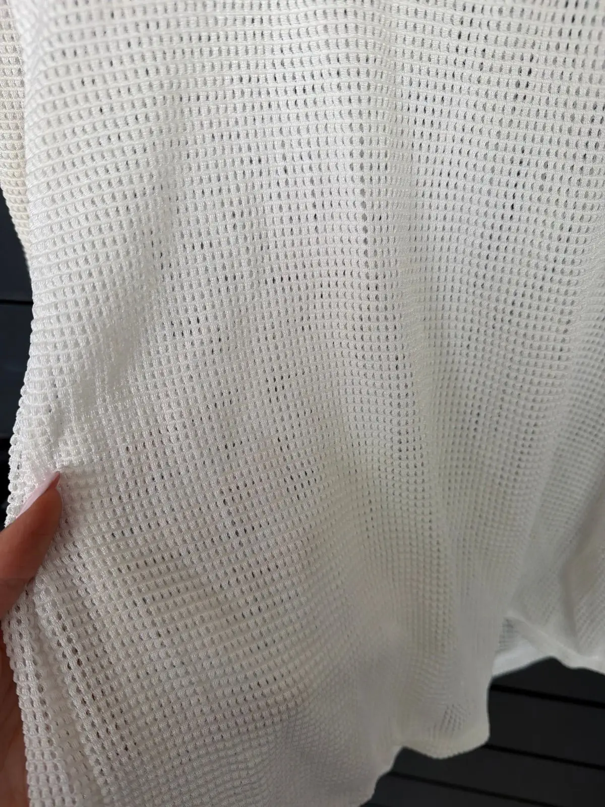 Shein White Long Sleeve Mesh Top