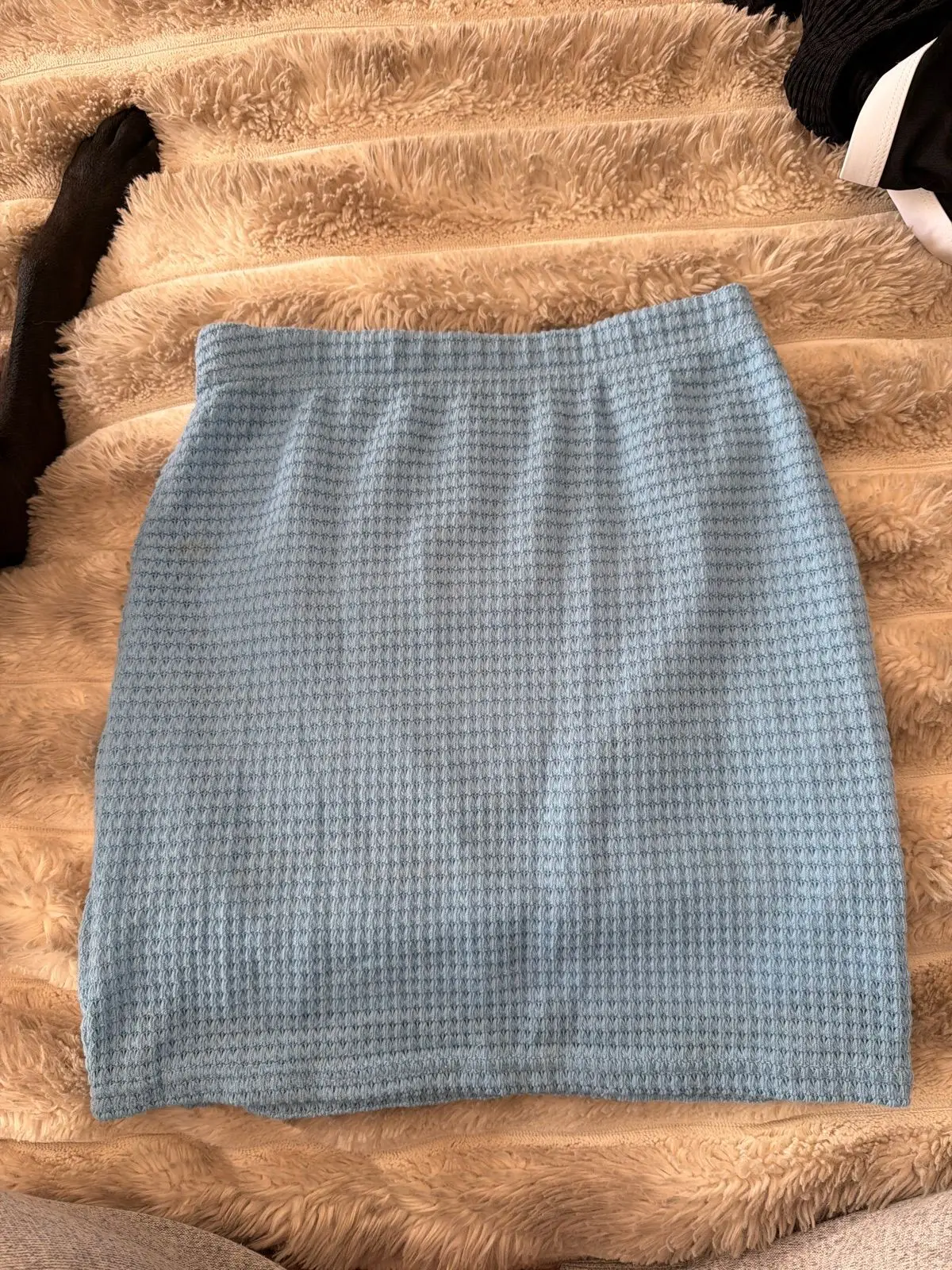 Shein Light Blue Textured Mini Skirt