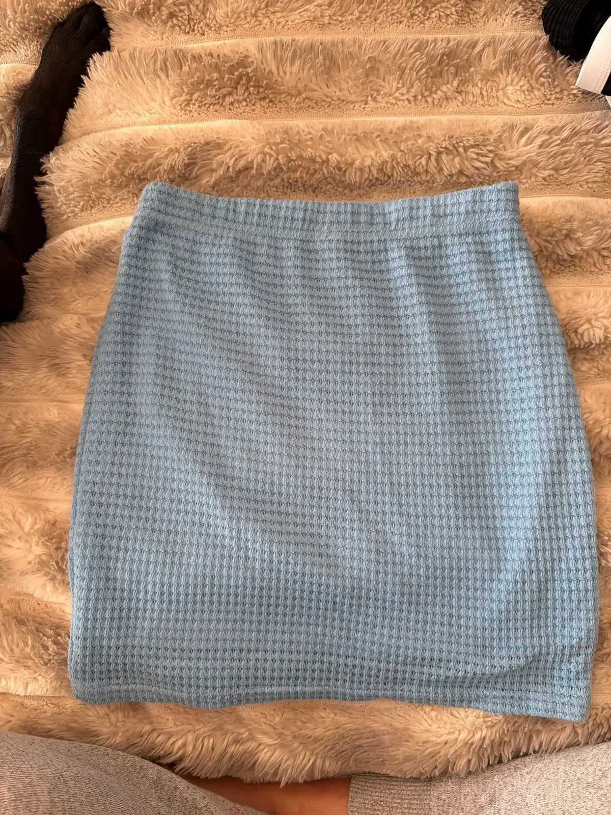 Shein Light Blue Textured Mini Skirt