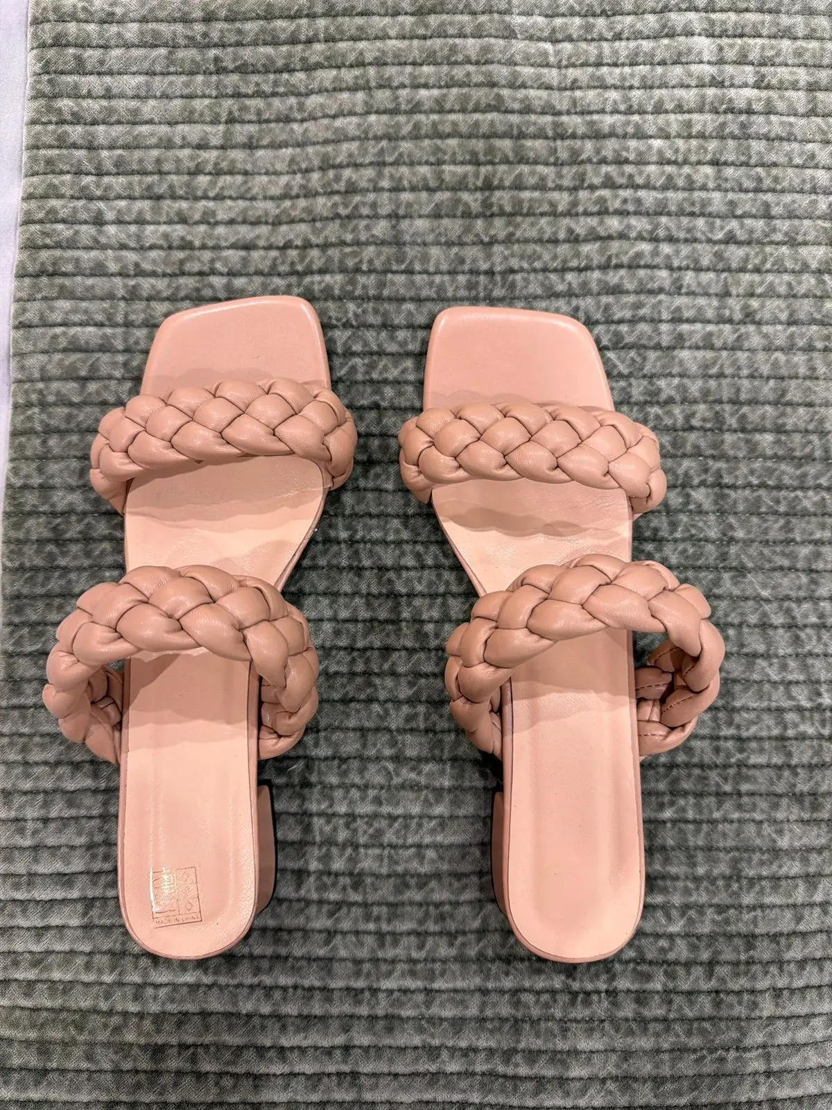 Shein Braided Strap Low Block Heel Sandals
