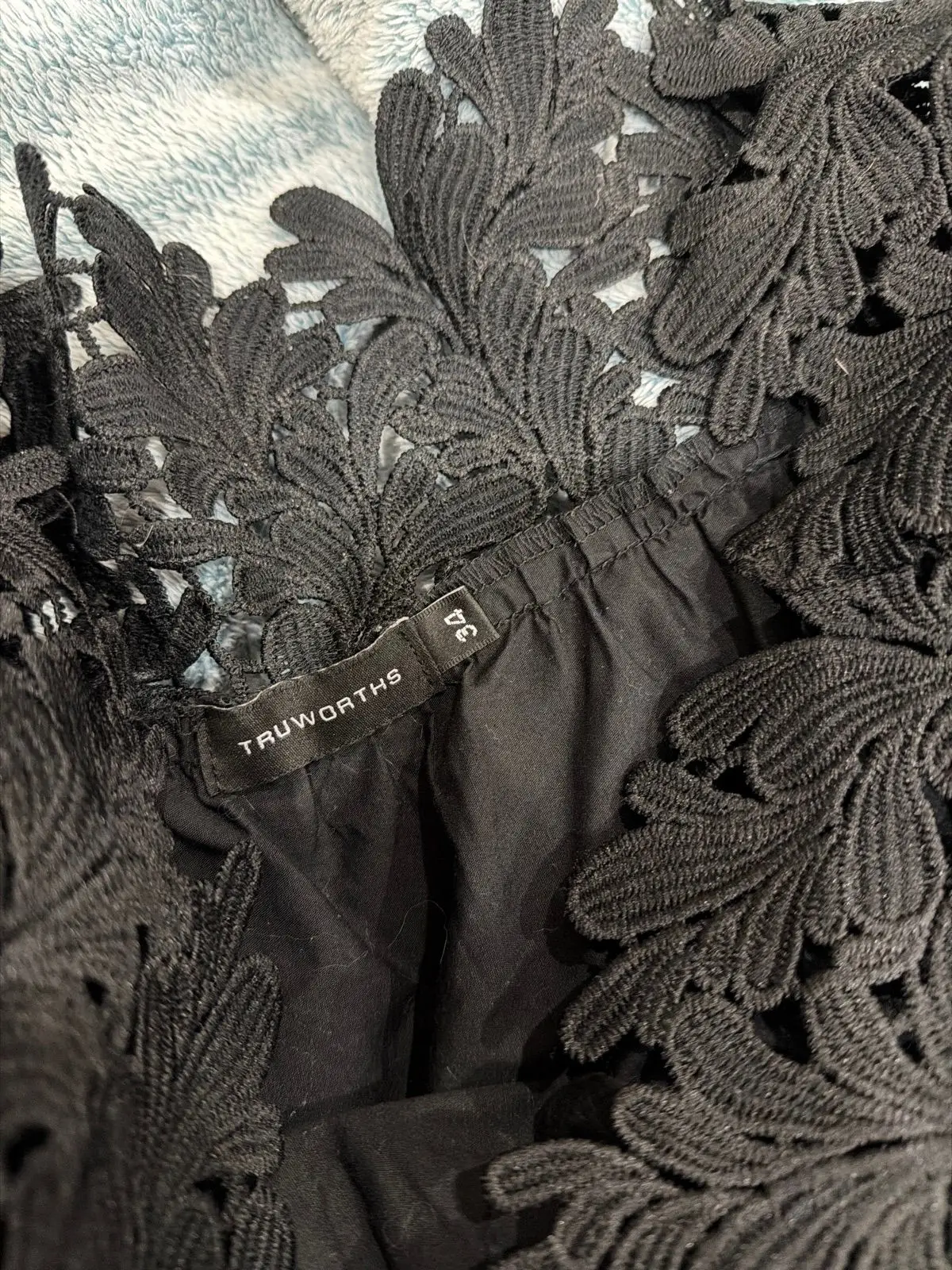 Truworths Black Off-the-Shoulder Lace Trim Top