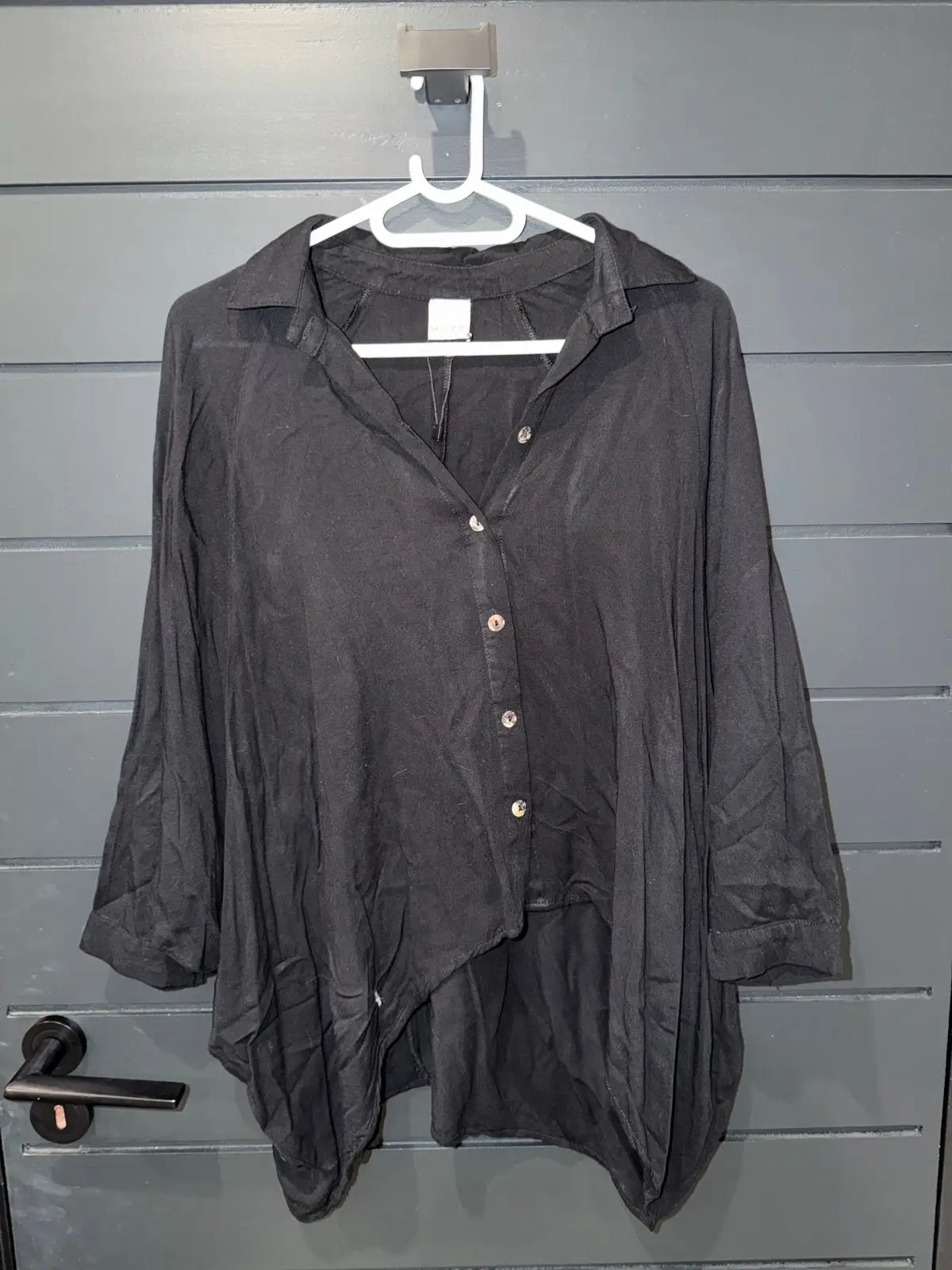 MUZE Black Button-Down Shirt