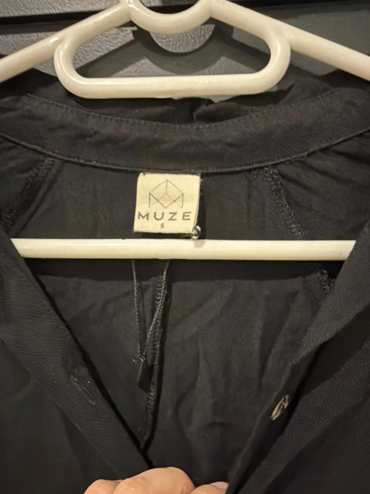 MUZE Black Button-Down Shirt